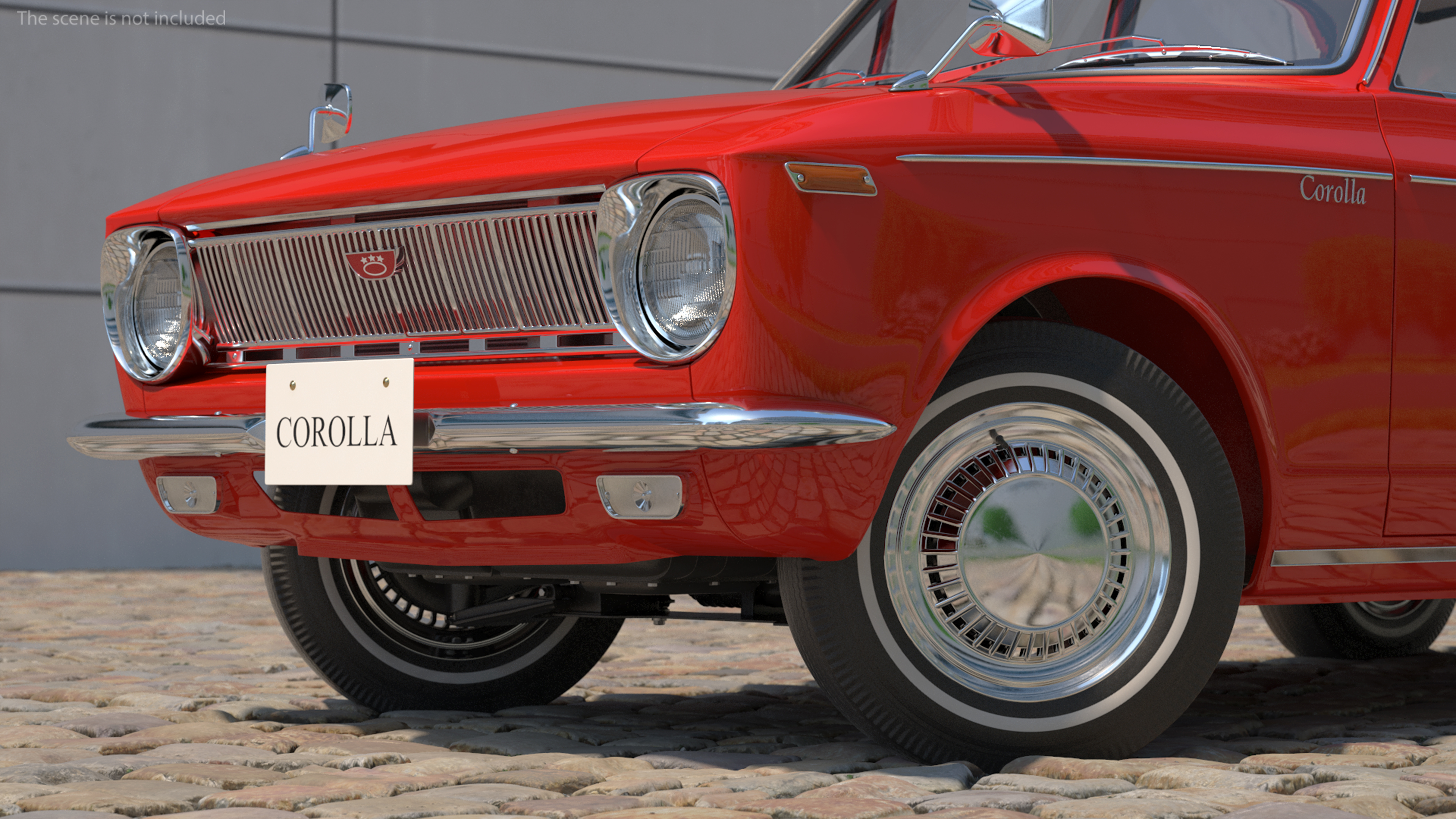3D Toyota Corolla E10 1966 2-Door Sedan Red Rigged for Maya