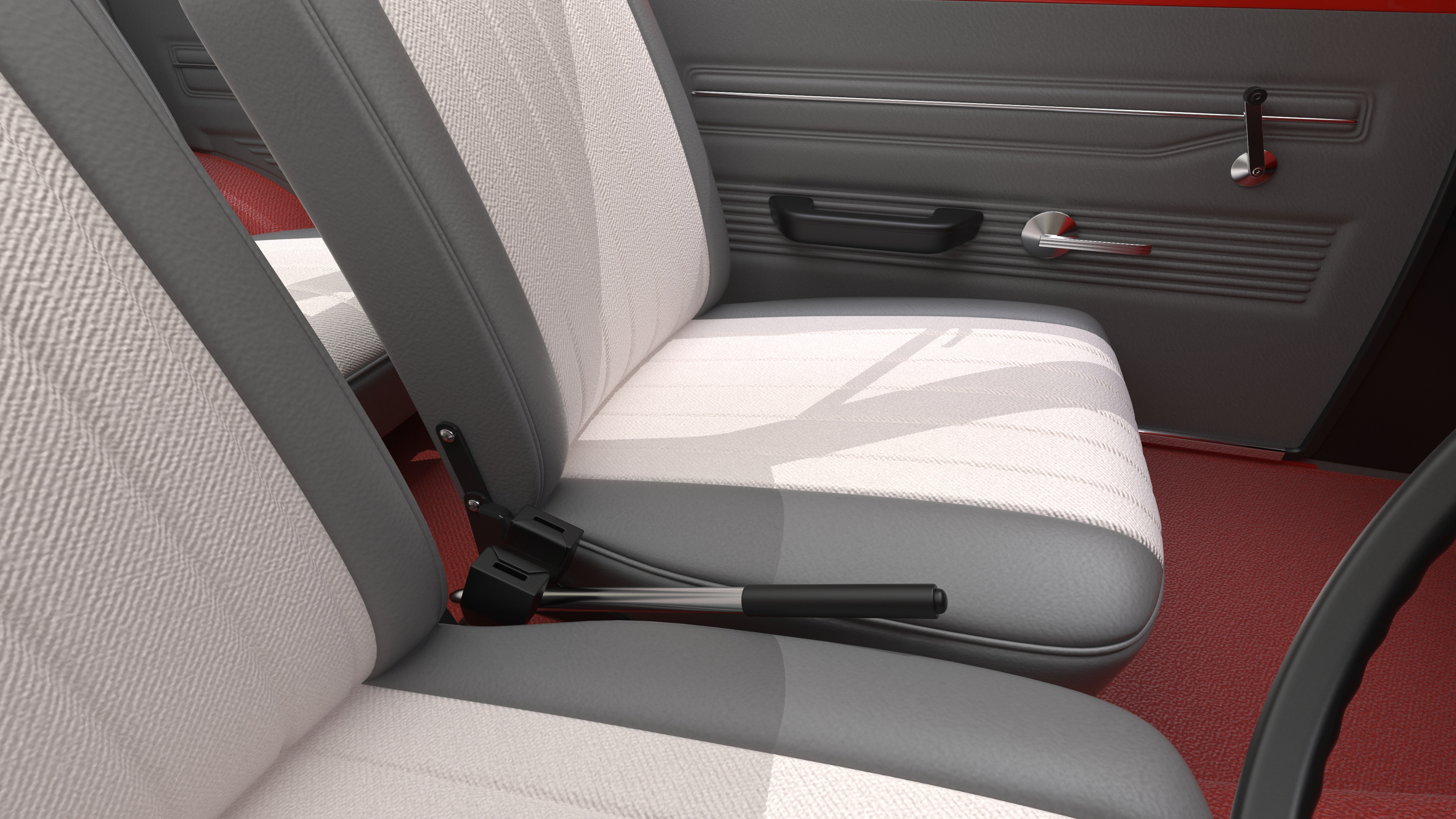3D Toyota Corolla E10 1966 2-Door Sedan Red Rigged for Maya