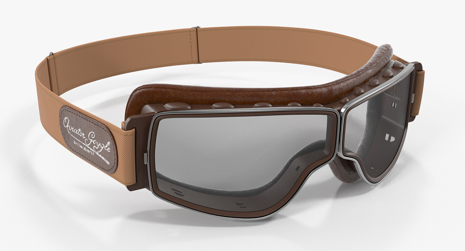 Brown Pilot Goggles 3D model