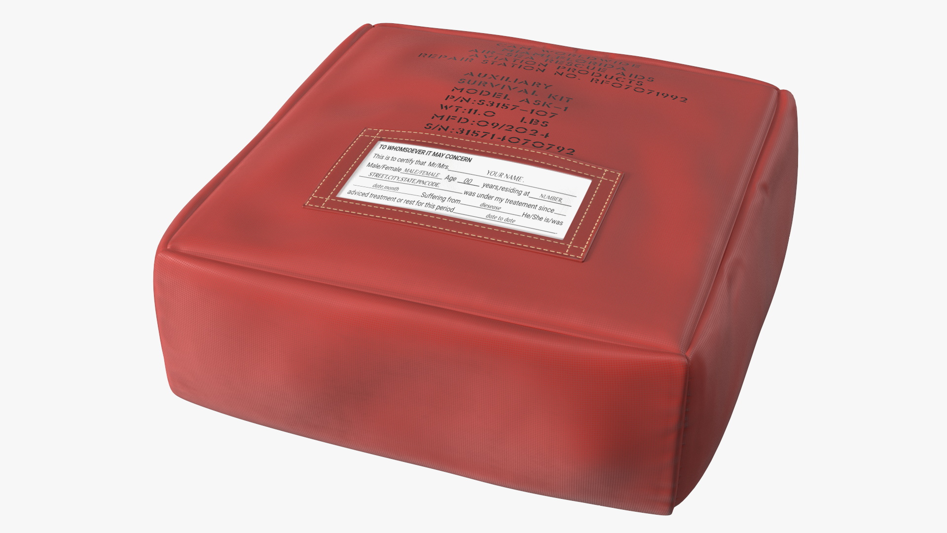 3D Airplane Survival Kit