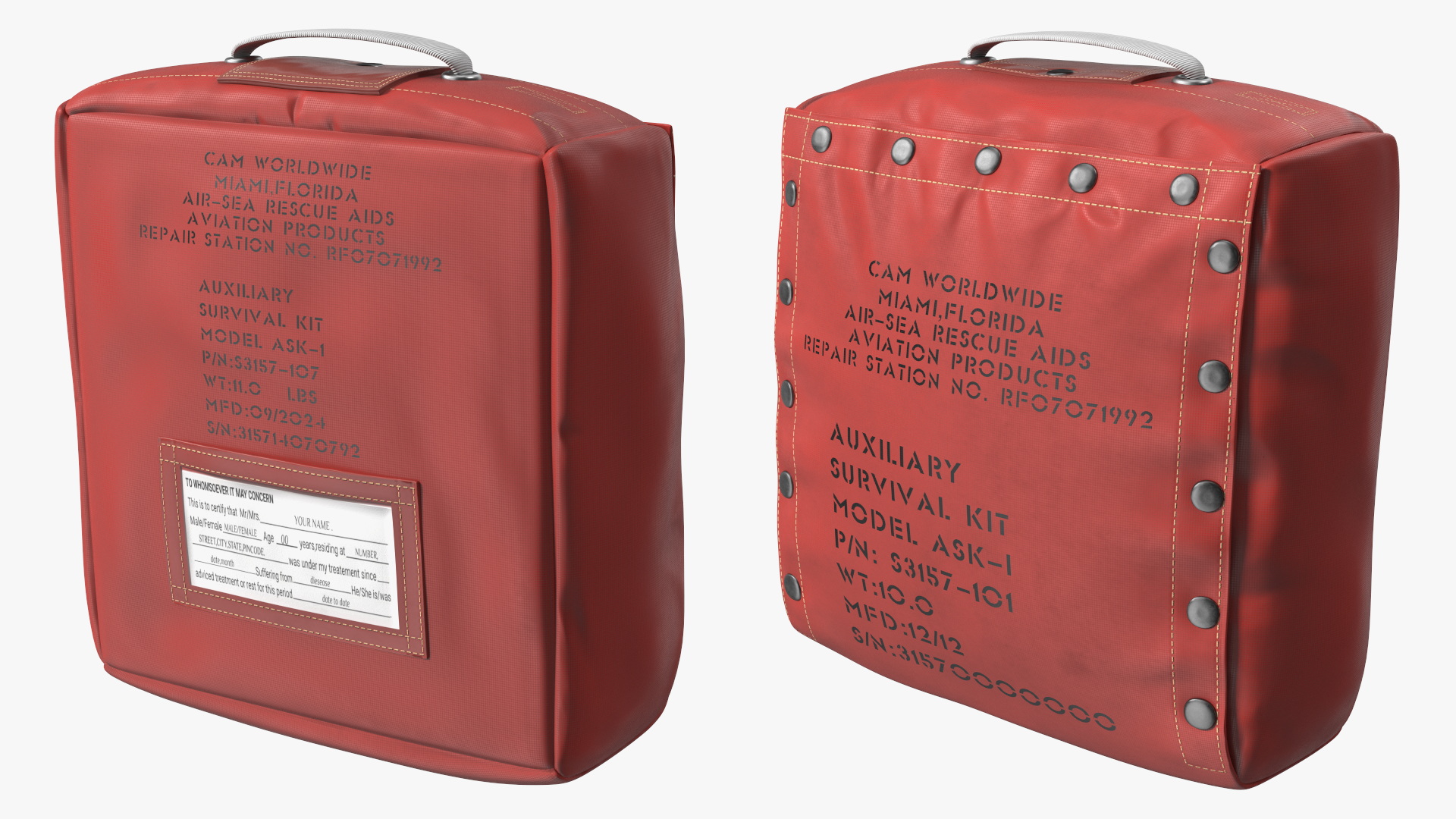 3D Airplane Survival Kit
