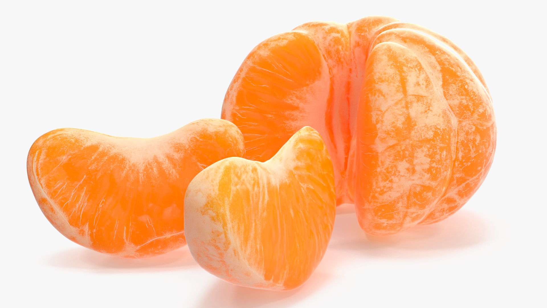 Peeled Tangerine Fruit with Slices 3D model