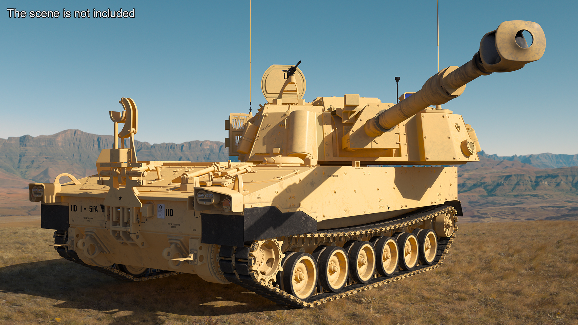 3D model M109 Paladin Howitzer Beige Color Rigged