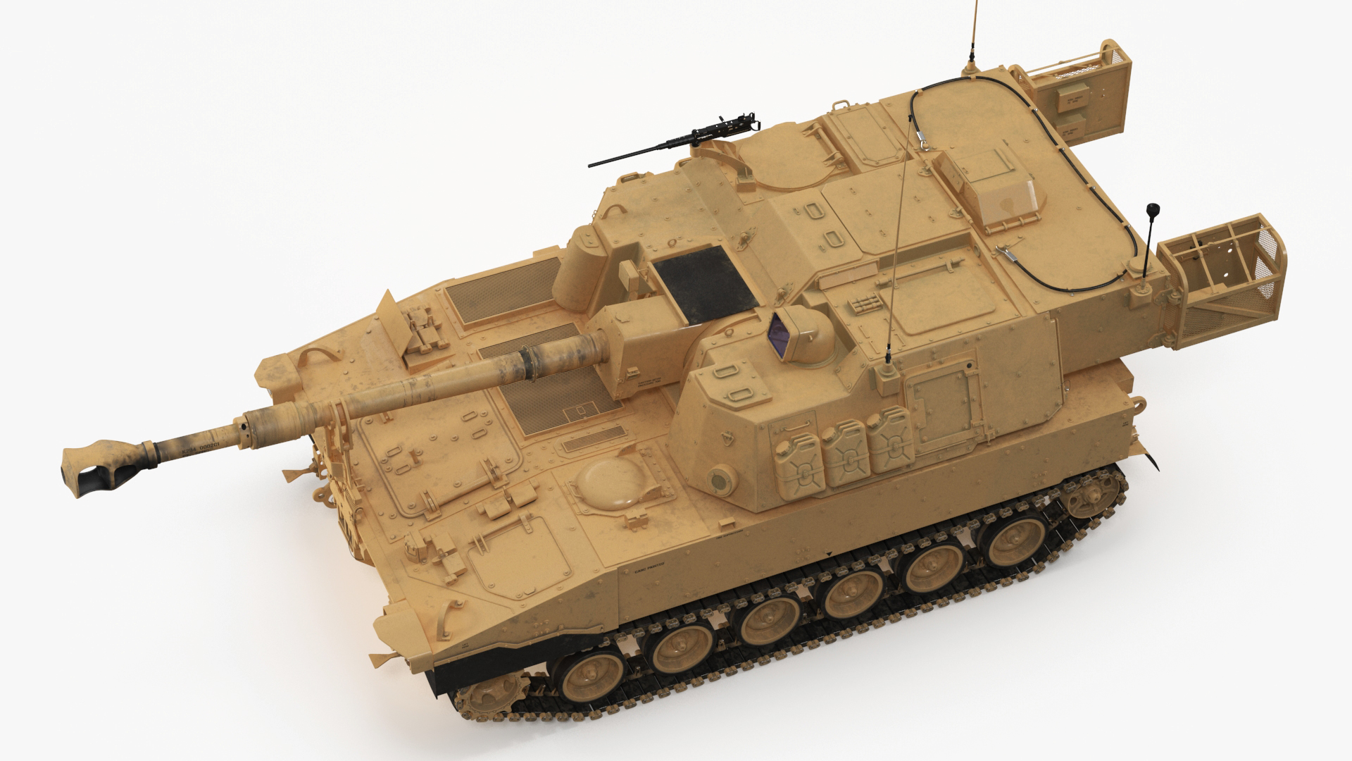 3D model M109 Paladin Howitzer Beige Color Rigged