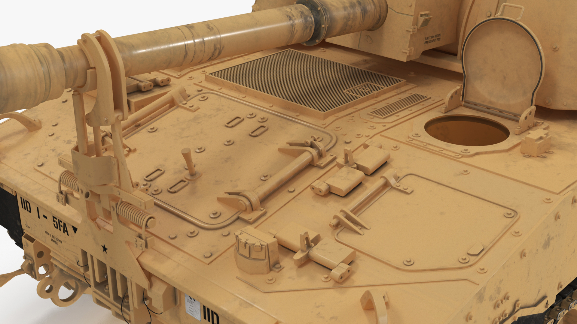 3D model M109 Paladin Howitzer Beige Color Rigged
