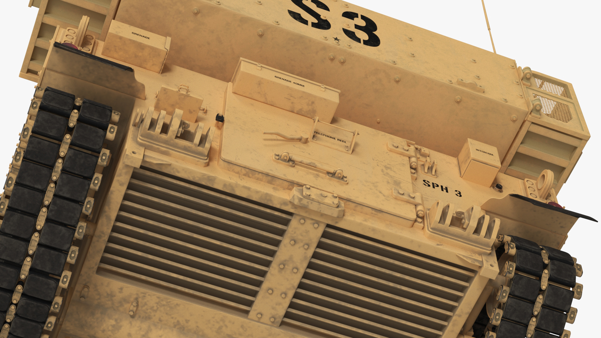 3D model M109 Paladin Howitzer Beige Color Rigged