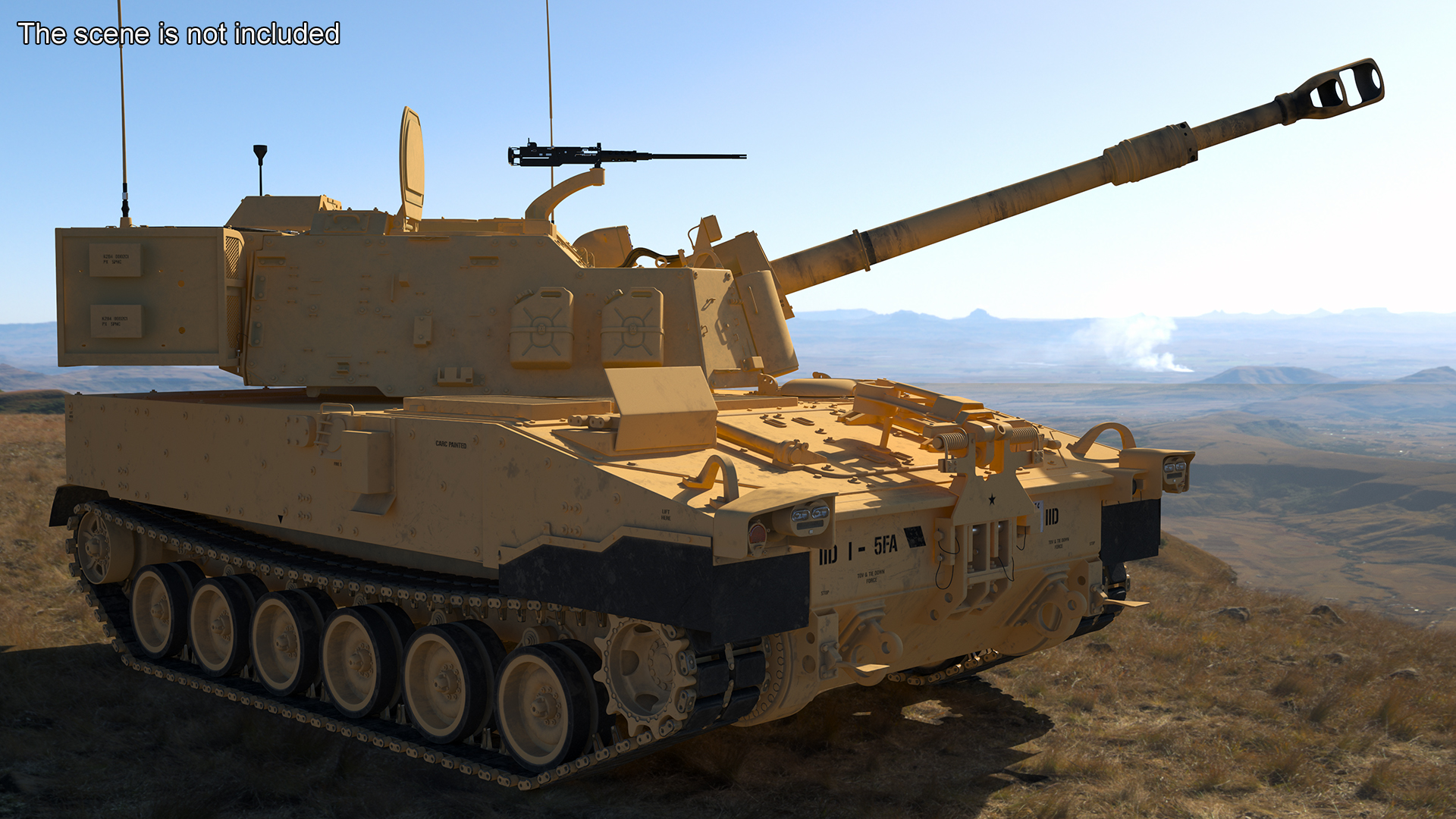 3D model M109 Paladin Howitzer Beige Color Rigged