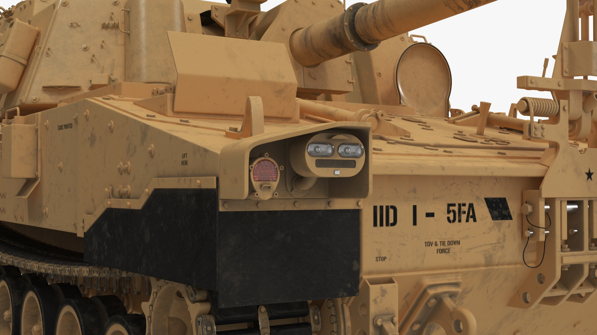 3D model M109 Paladin Howitzer Beige Color Rigged