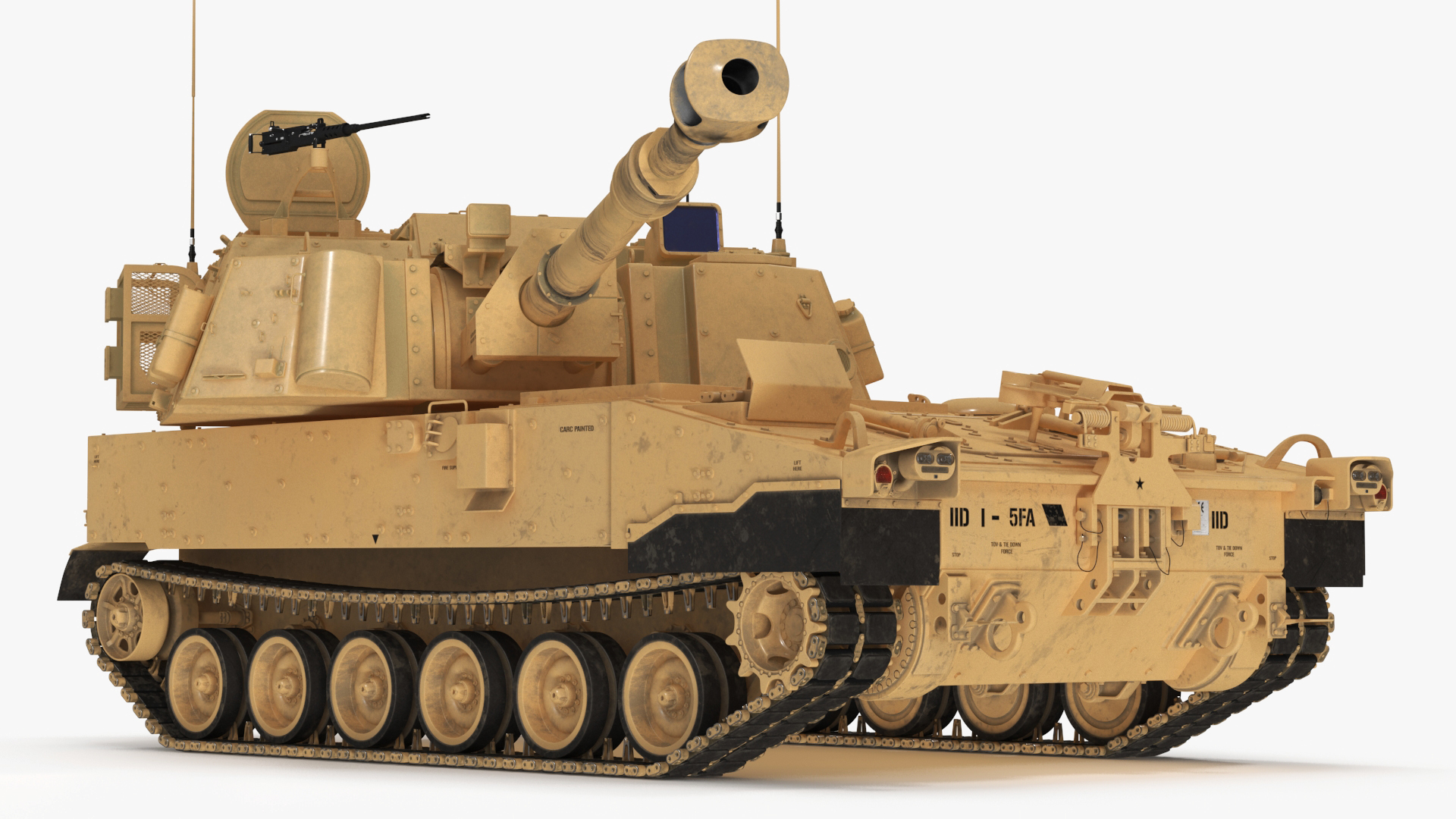 3D model M109 Paladin Howitzer Beige Color Rigged