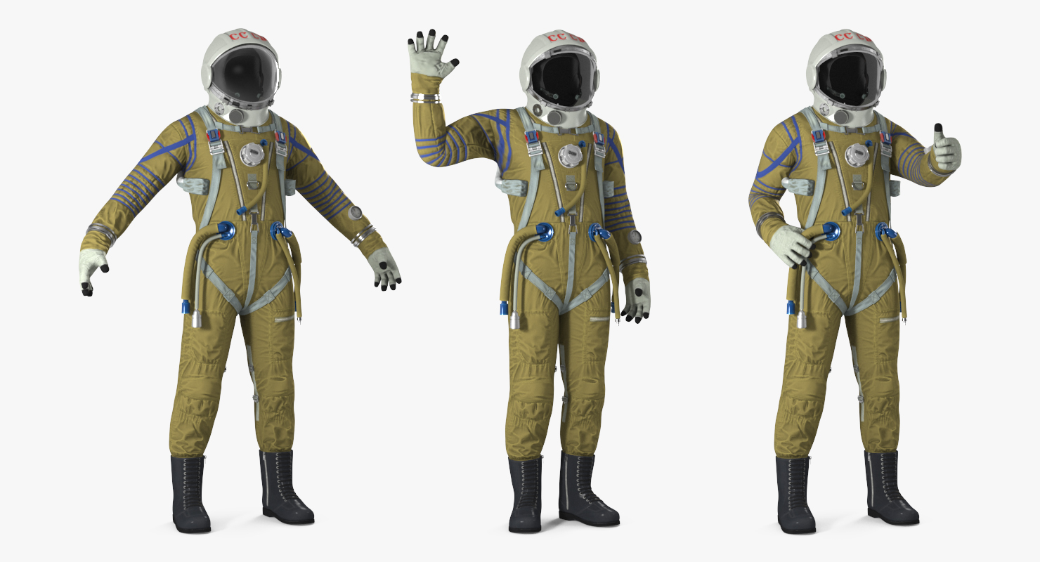 3D USSR Space Suit Strizh with SK 1 Helmet Rigged