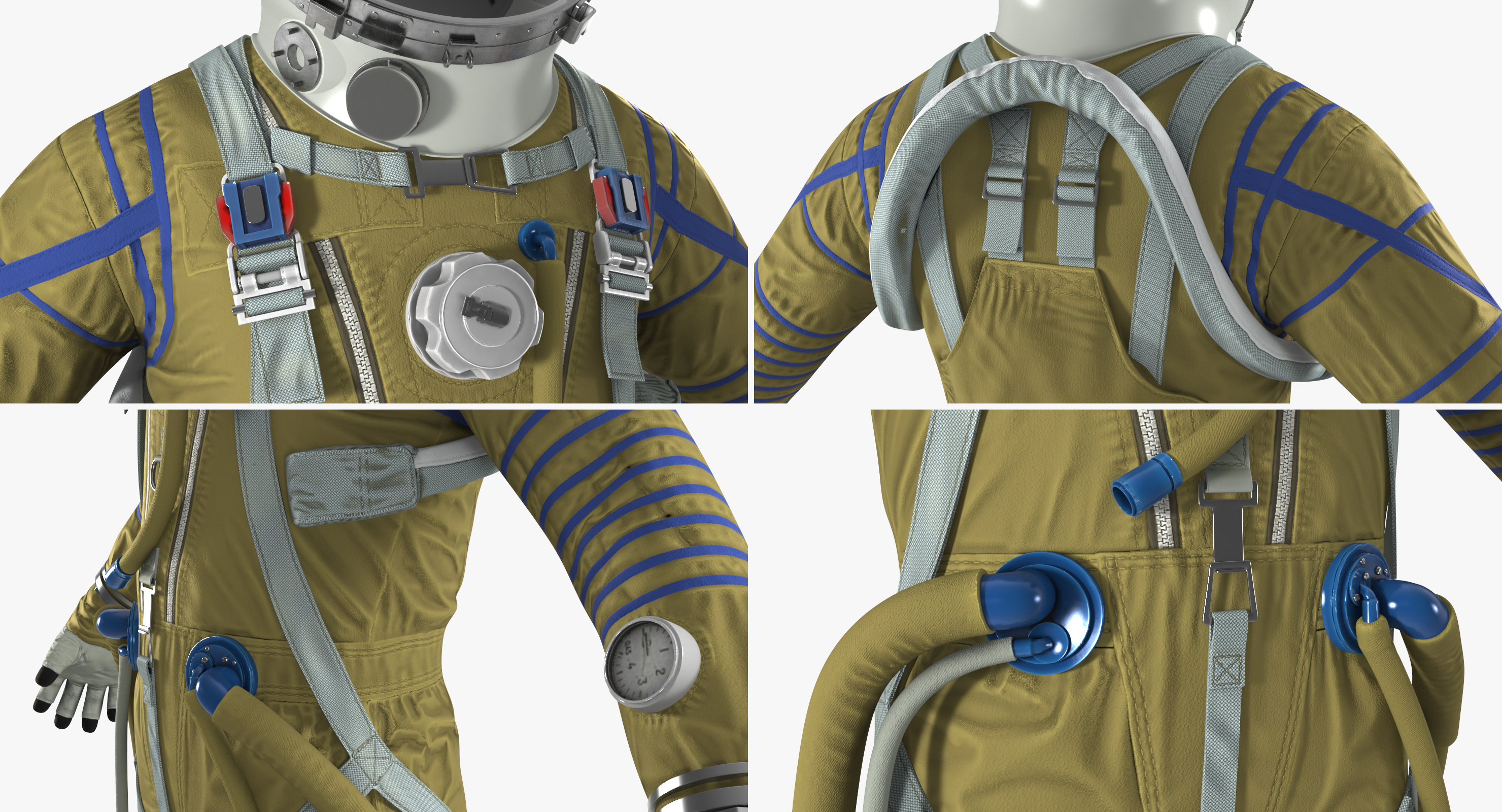 3D USSR Space Suit Strizh with SK 1 Helmet Rigged