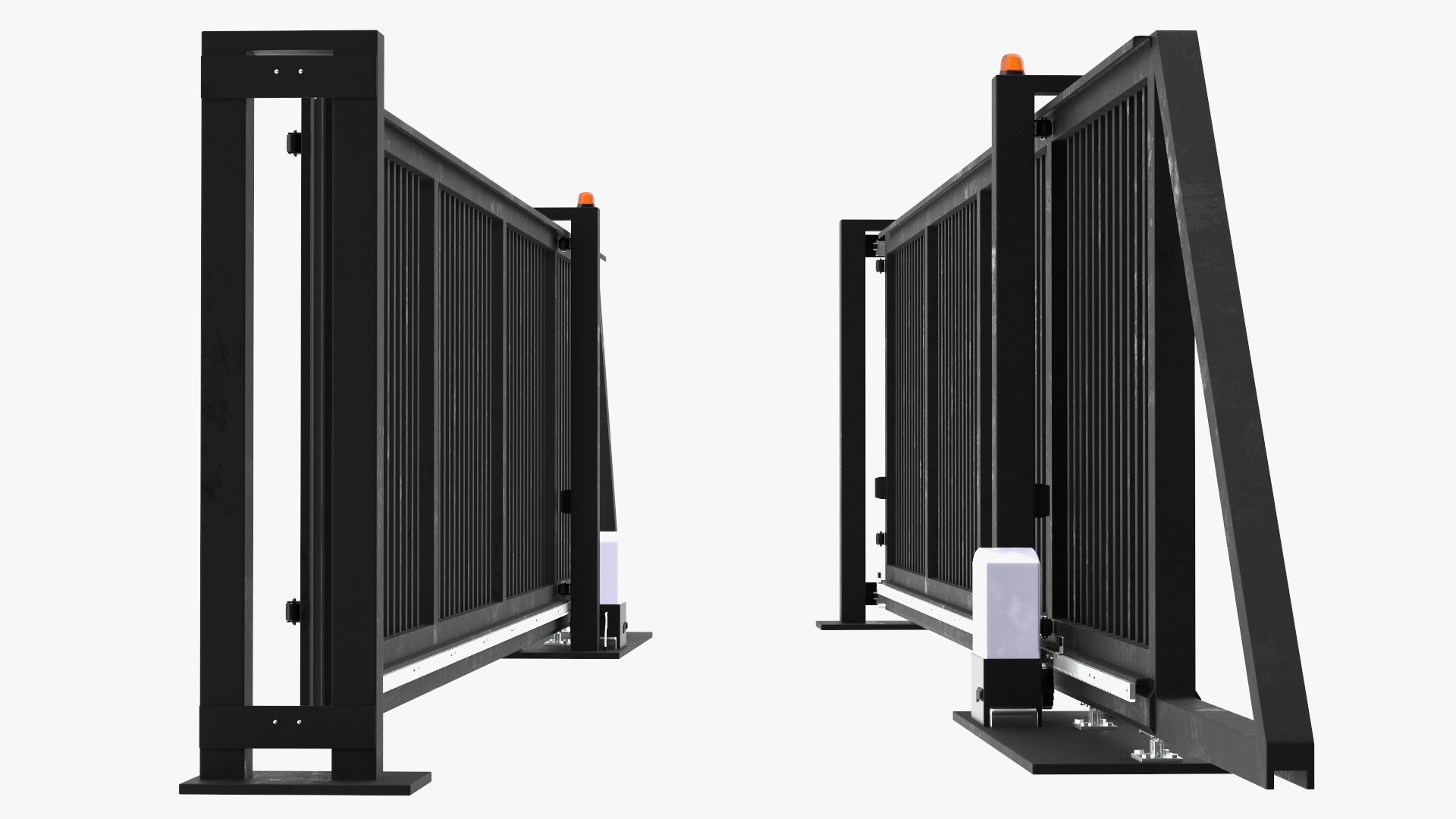 3D Heavy Duty Industrial Gates Black model