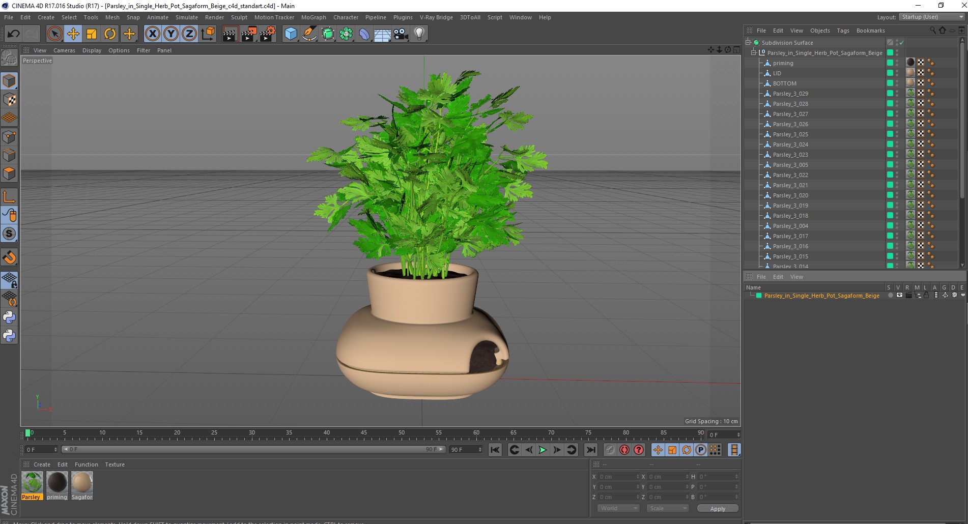 3D Parsley in Single Herb Pot Sagaform Beige