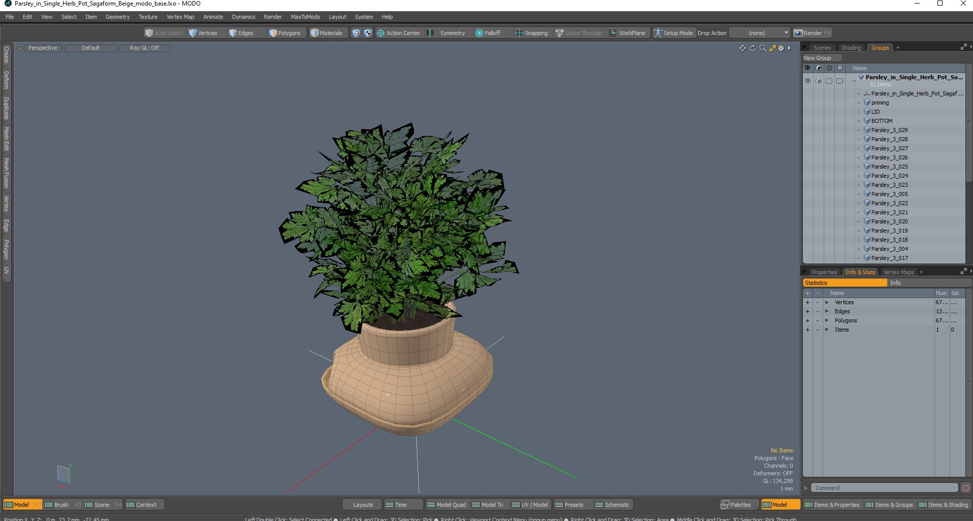 3D Parsley in Single Herb Pot Sagaform Beige