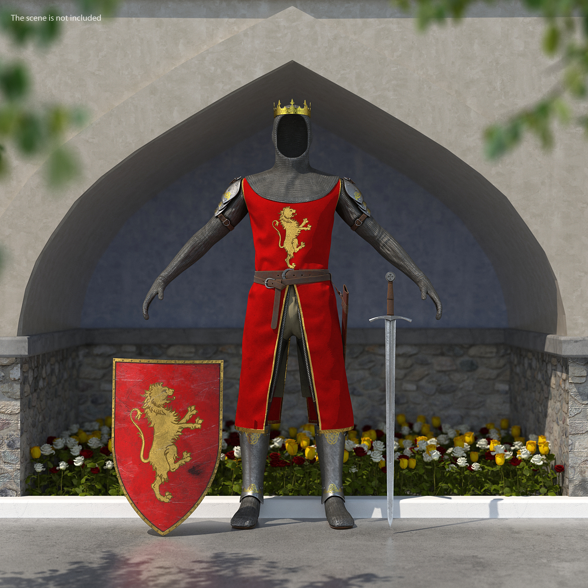 3D model Crusader Knight King Armor Set