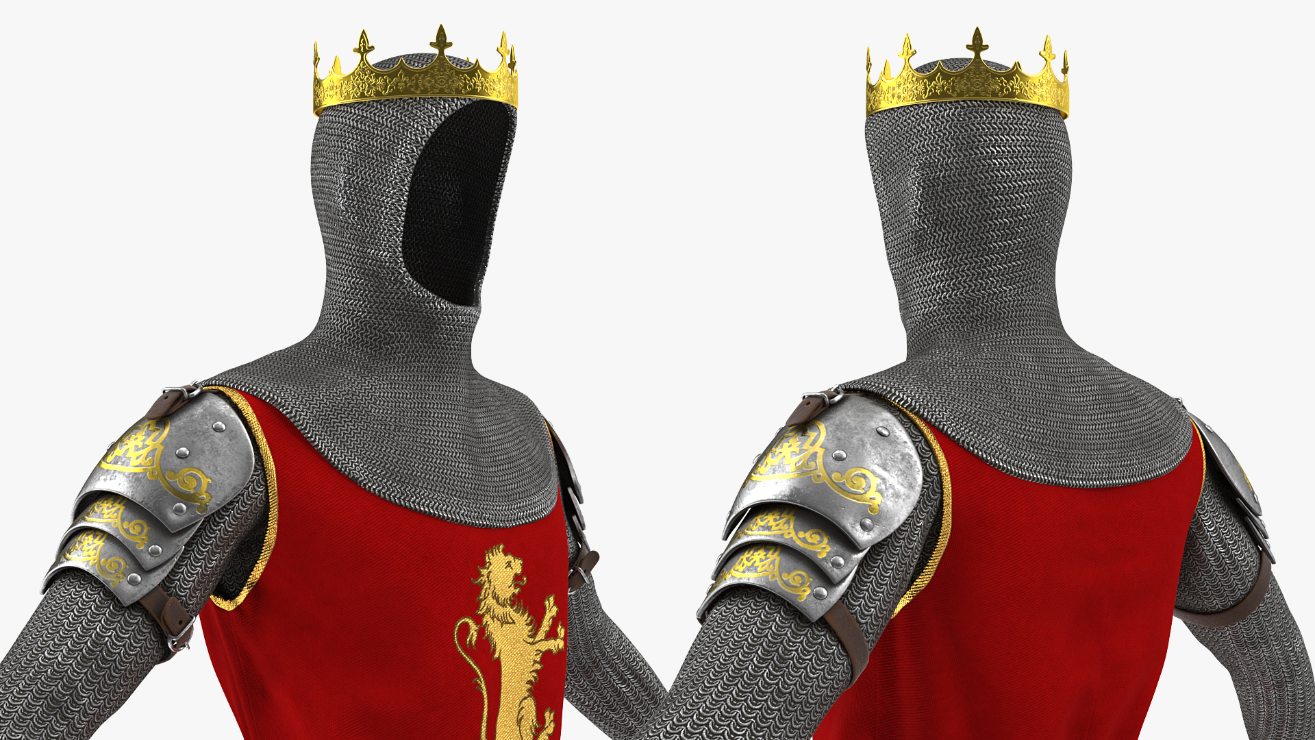 3D model Crusader Knight King Armor Set