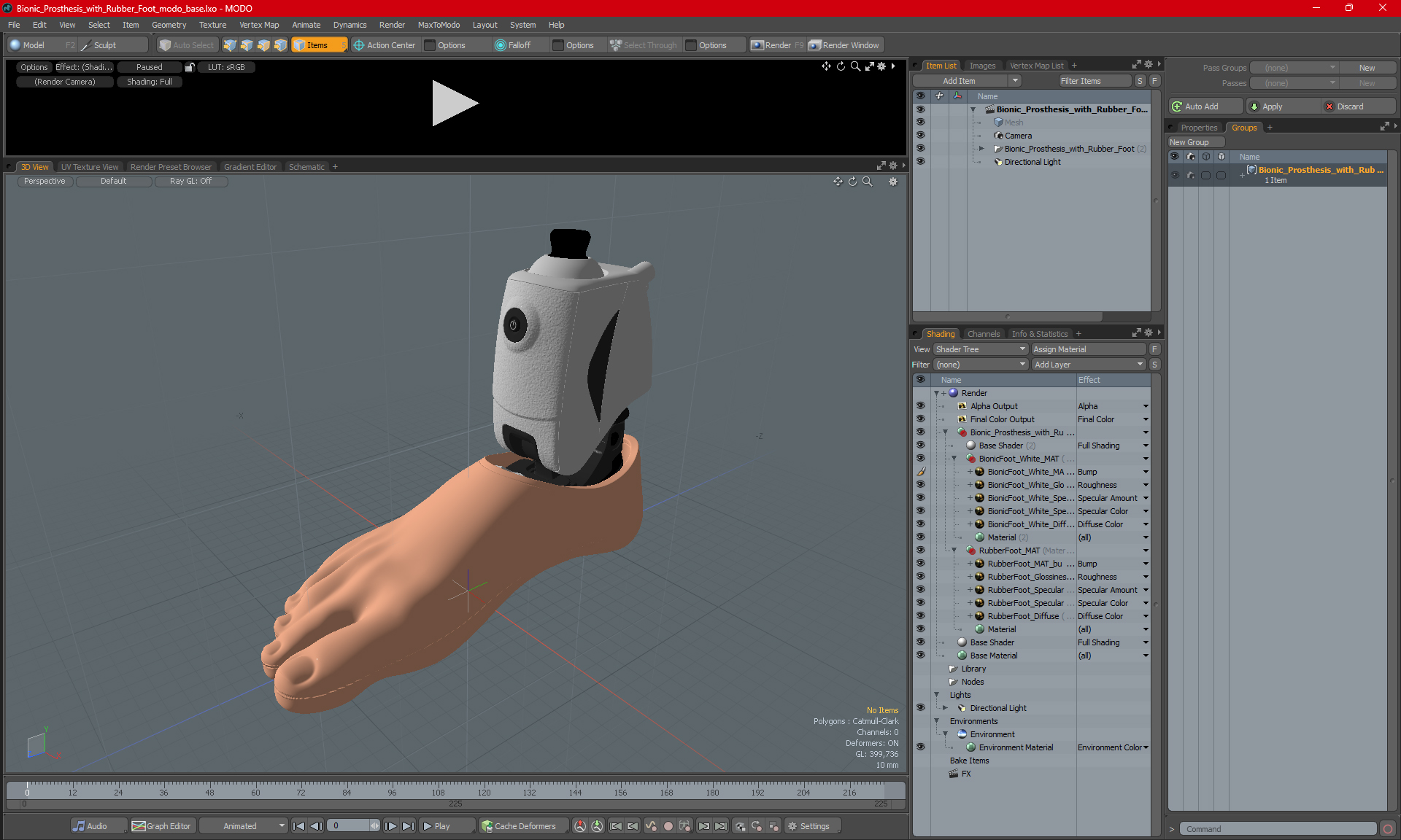 Bionic Prosthesis with Rubber Foot 3D model