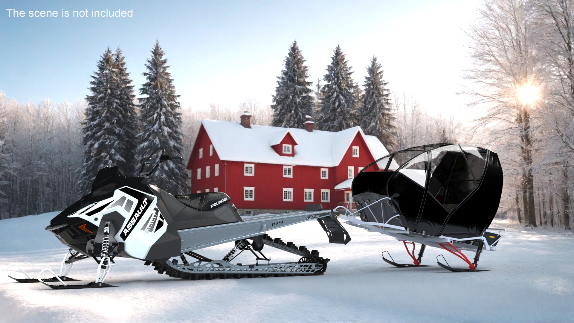 3D Closed Snowmobile Sleds model