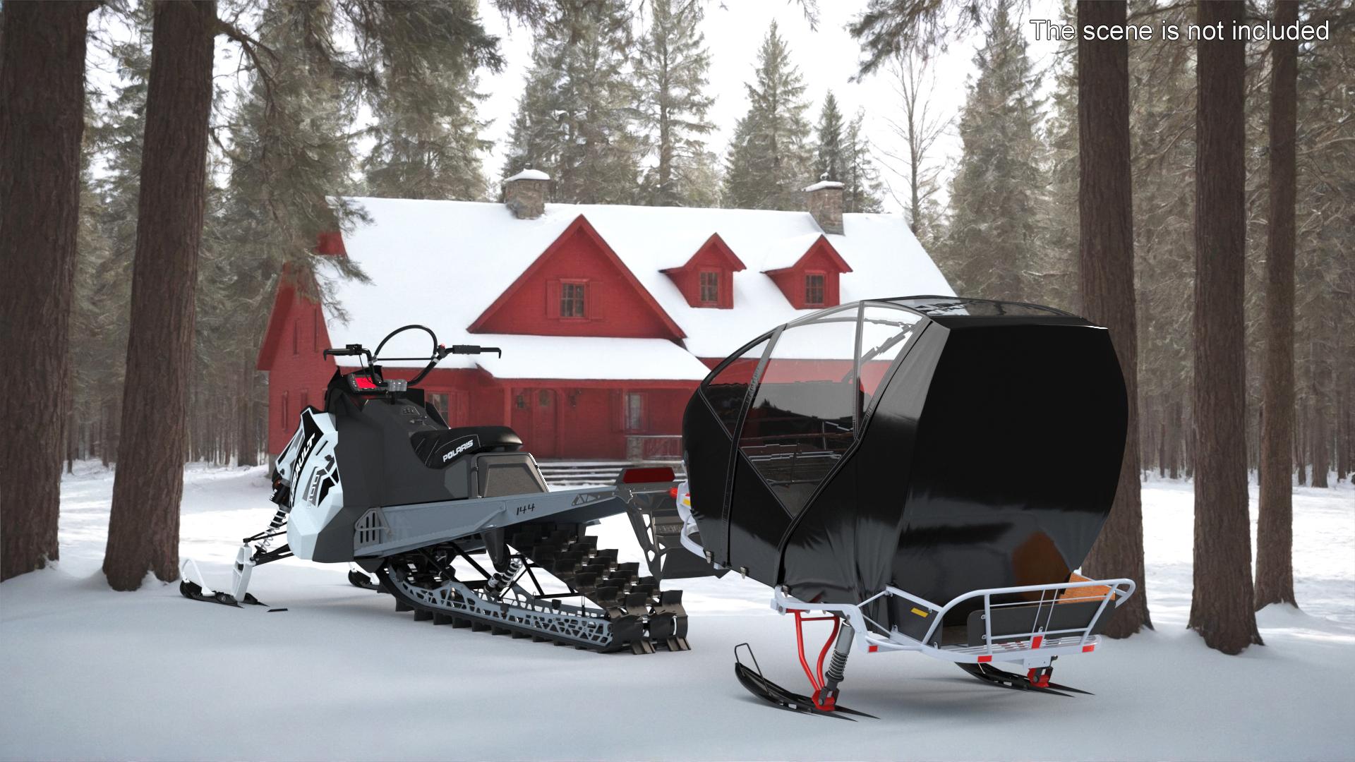 3D Closed Snowmobile Sleds model