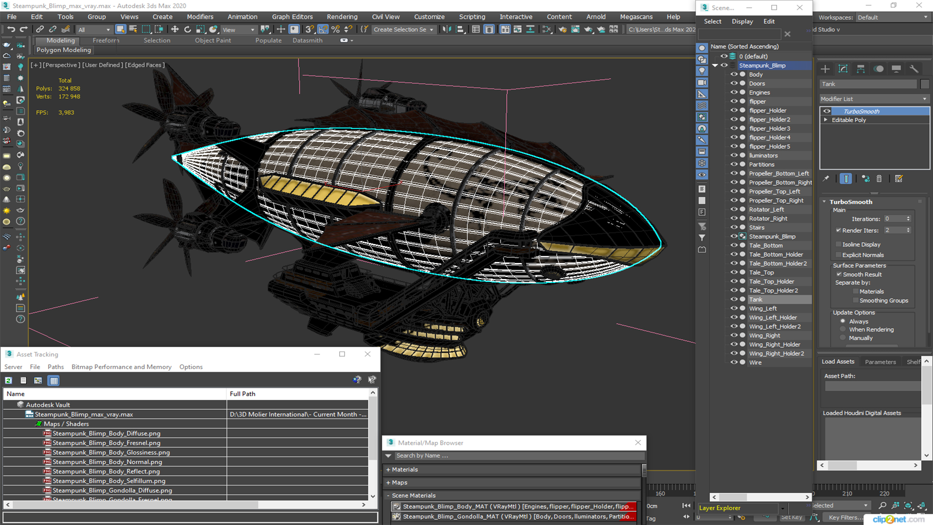 3D model Steampunk Blimp
