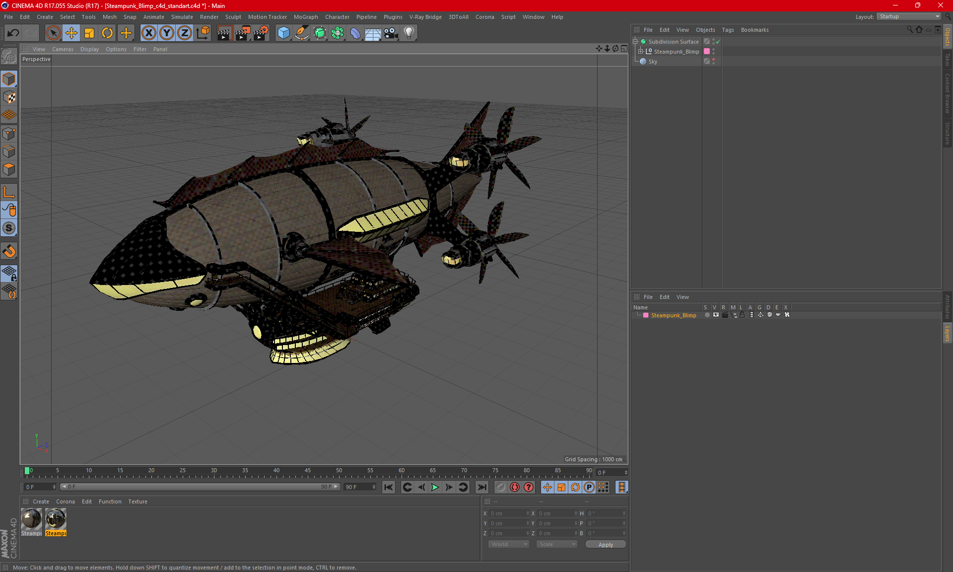 3D model Steampunk Blimp
