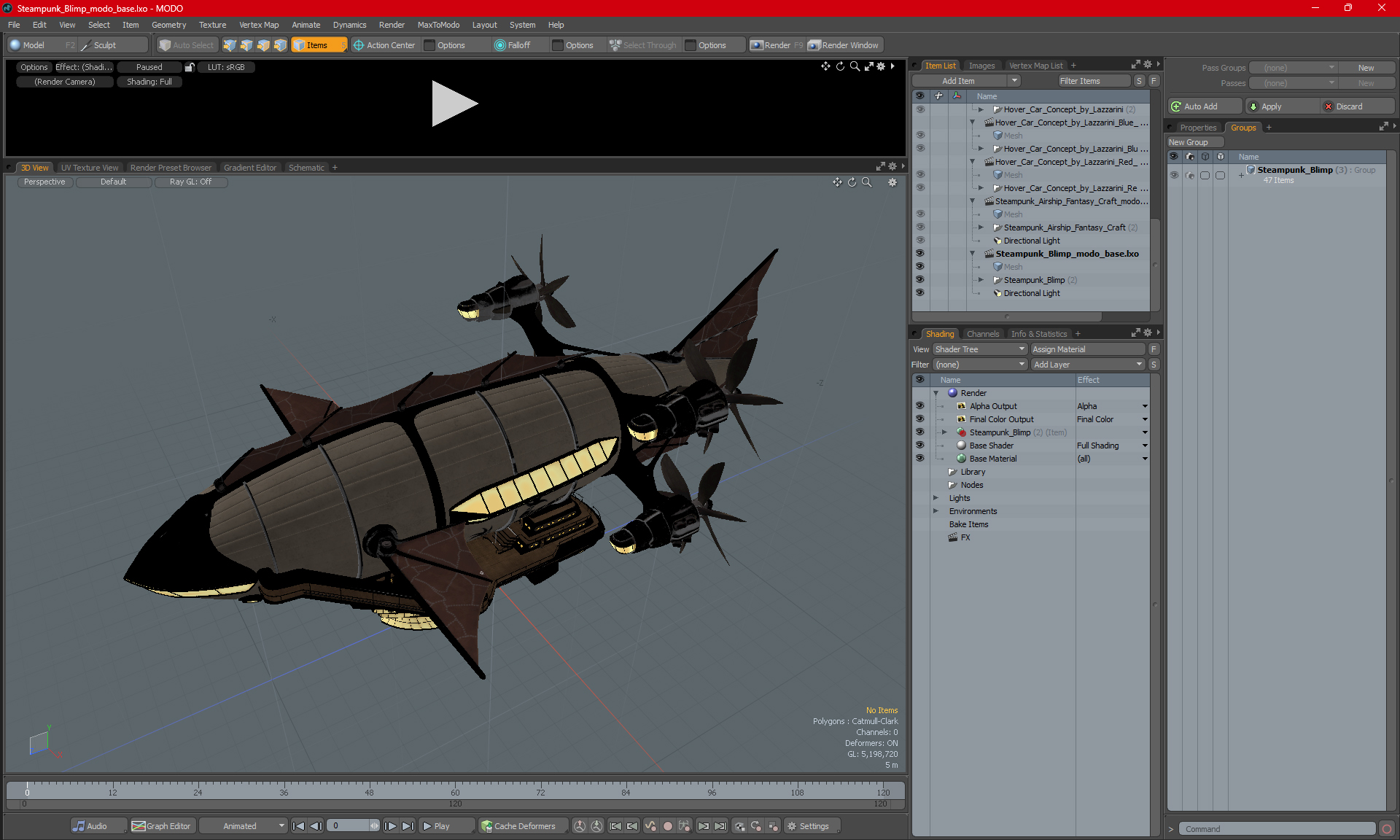 3D model Steampunk Blimp