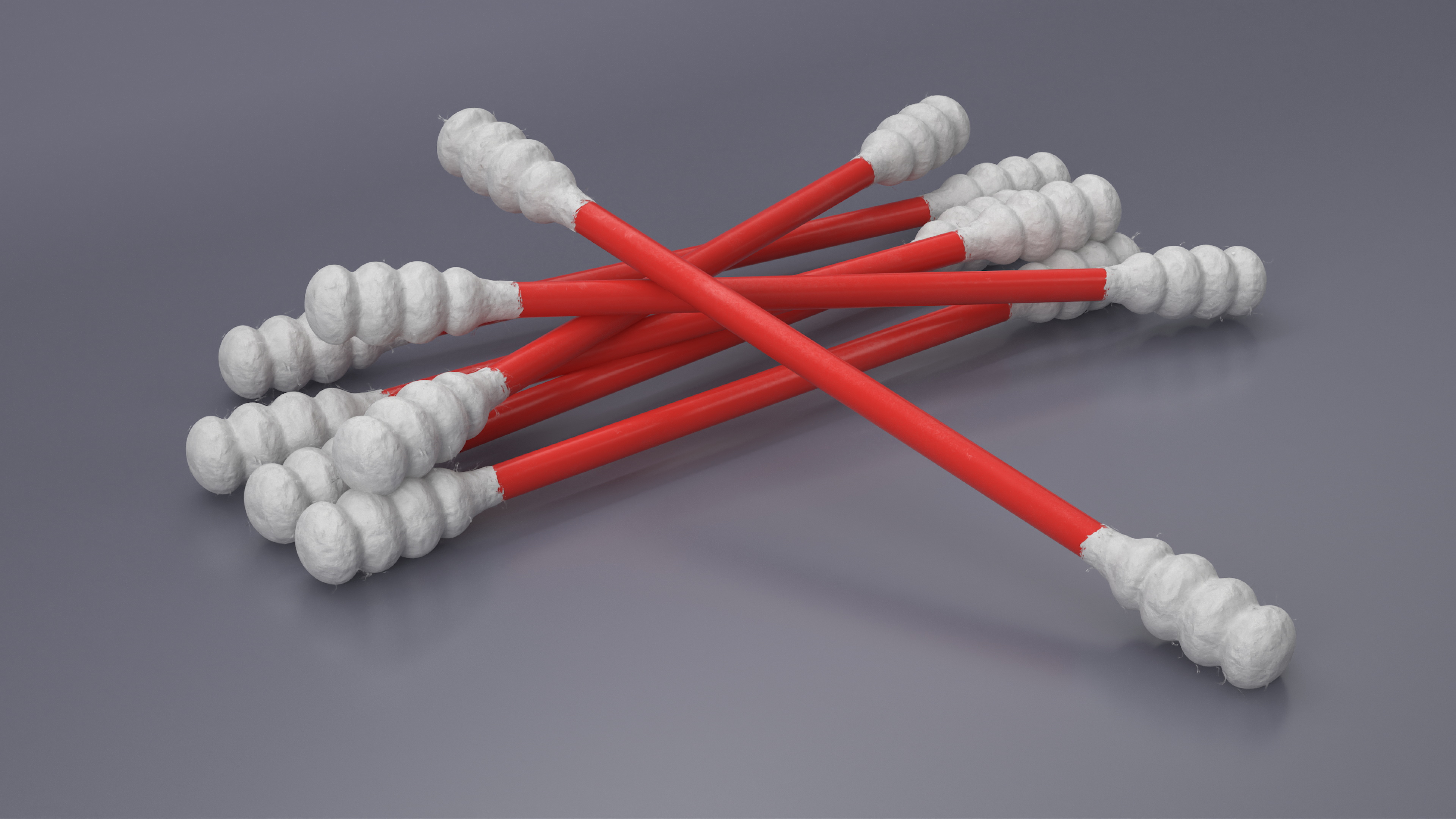 3D model Cotton Swab Ring Type Red