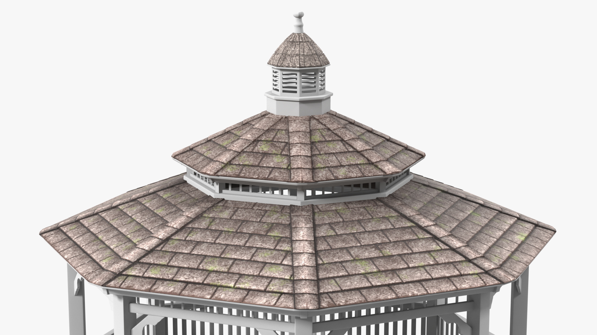 3D Vintage Garden Wooden Gazebo model