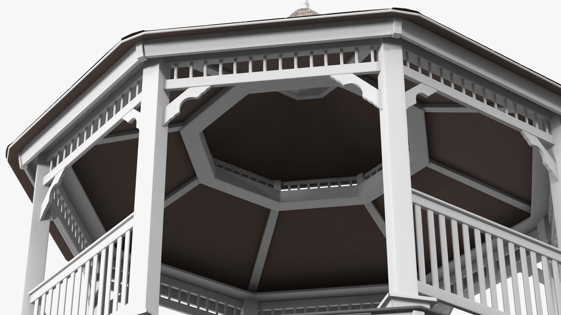 3D Vintage Garden Wooden Gazebo model