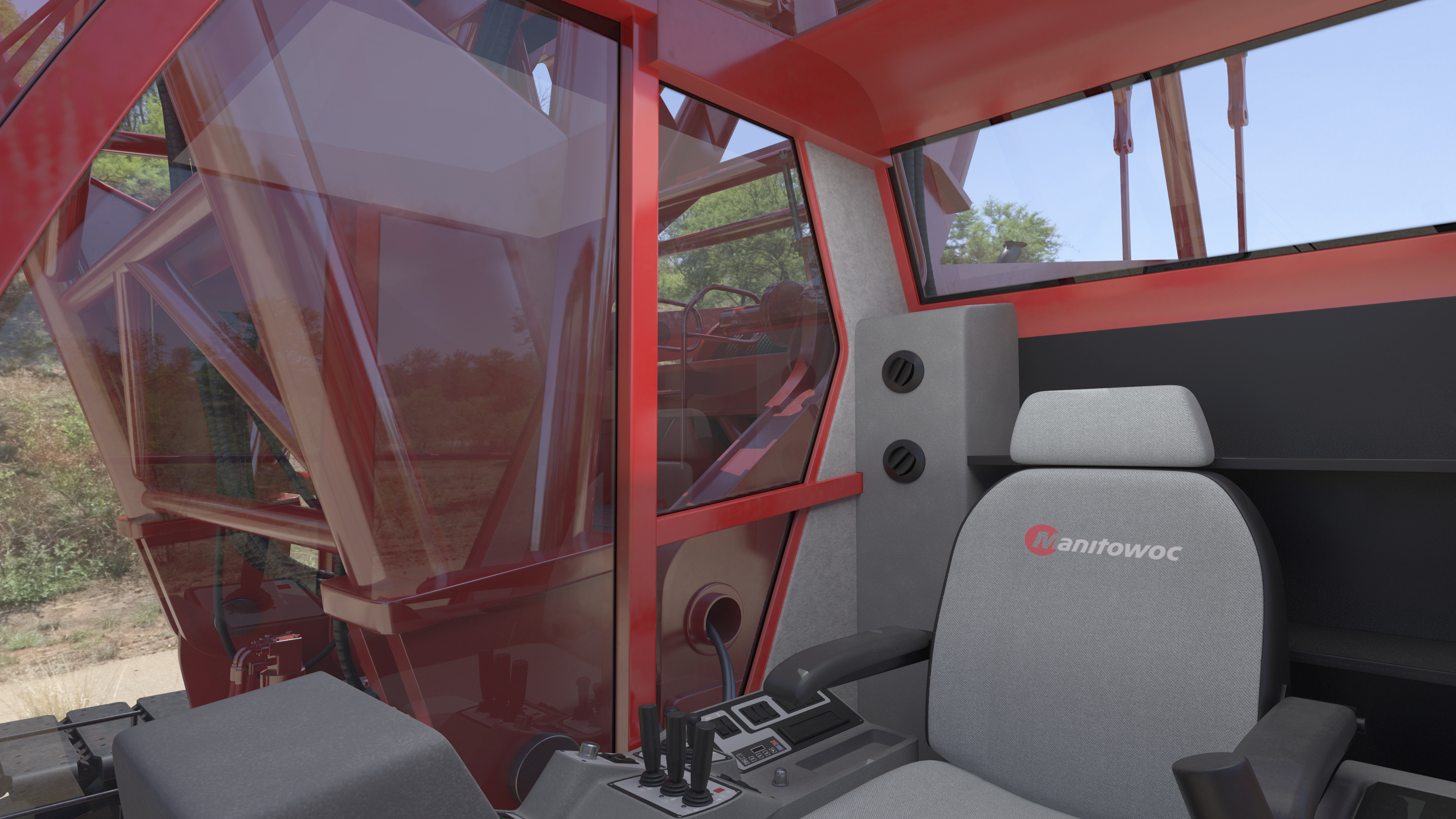 3D model Manitowoc 18000 Crawler Crane Red Rigged