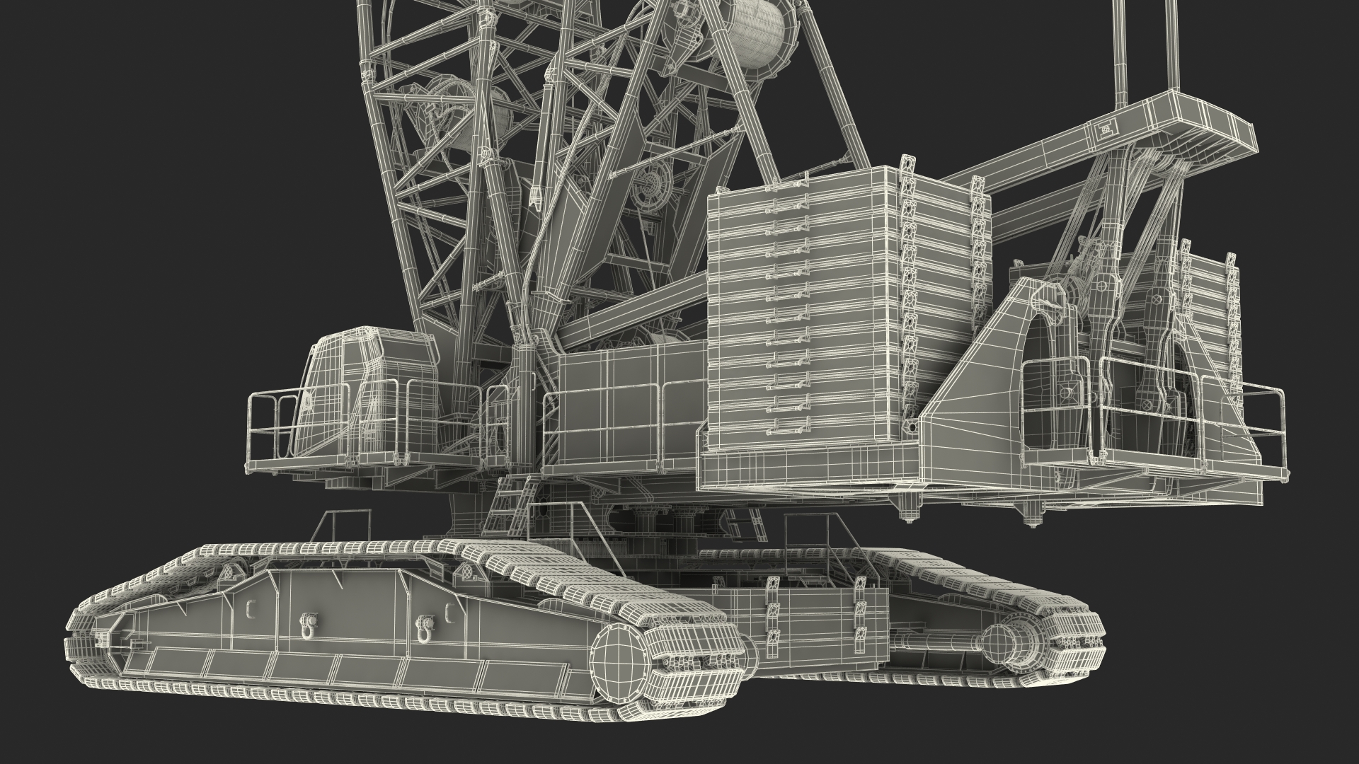 3D model Manitowoc 18000 Crawler Crane Red Rigged