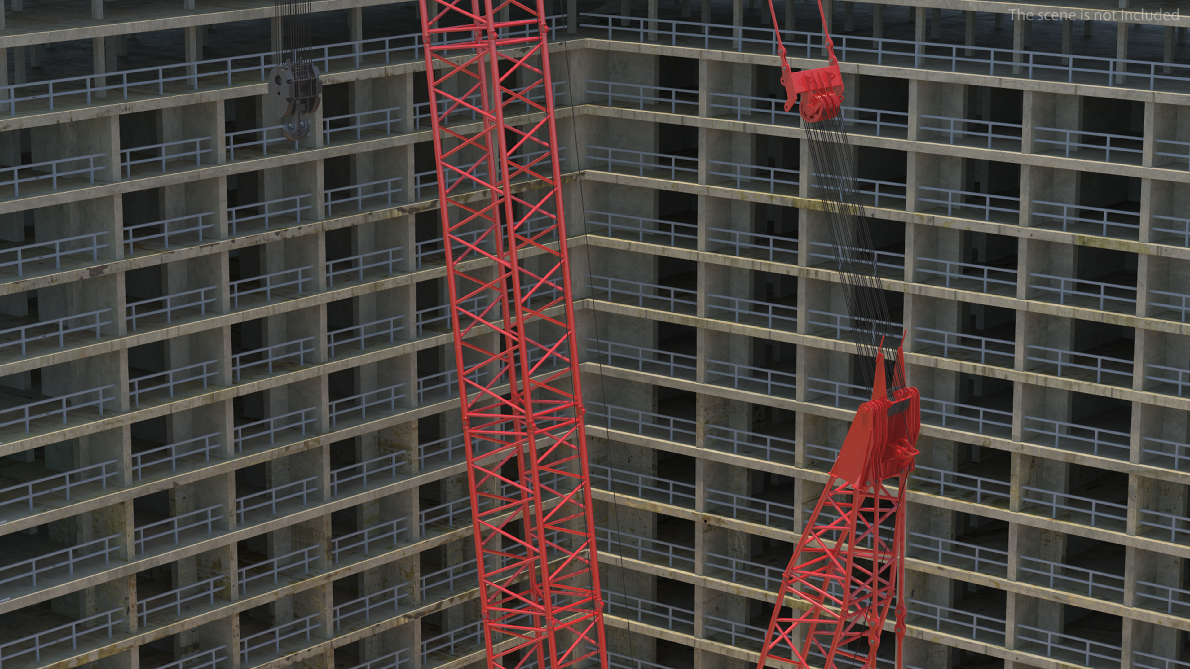 3D model Manitowoc 18000 Crawler Crane Red Rigged
