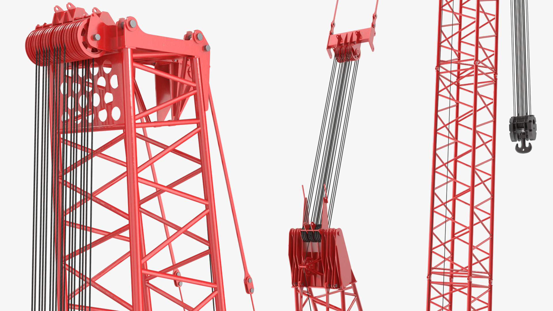 3D model Manitowoc 18000 Crawler Crane Red Rigged