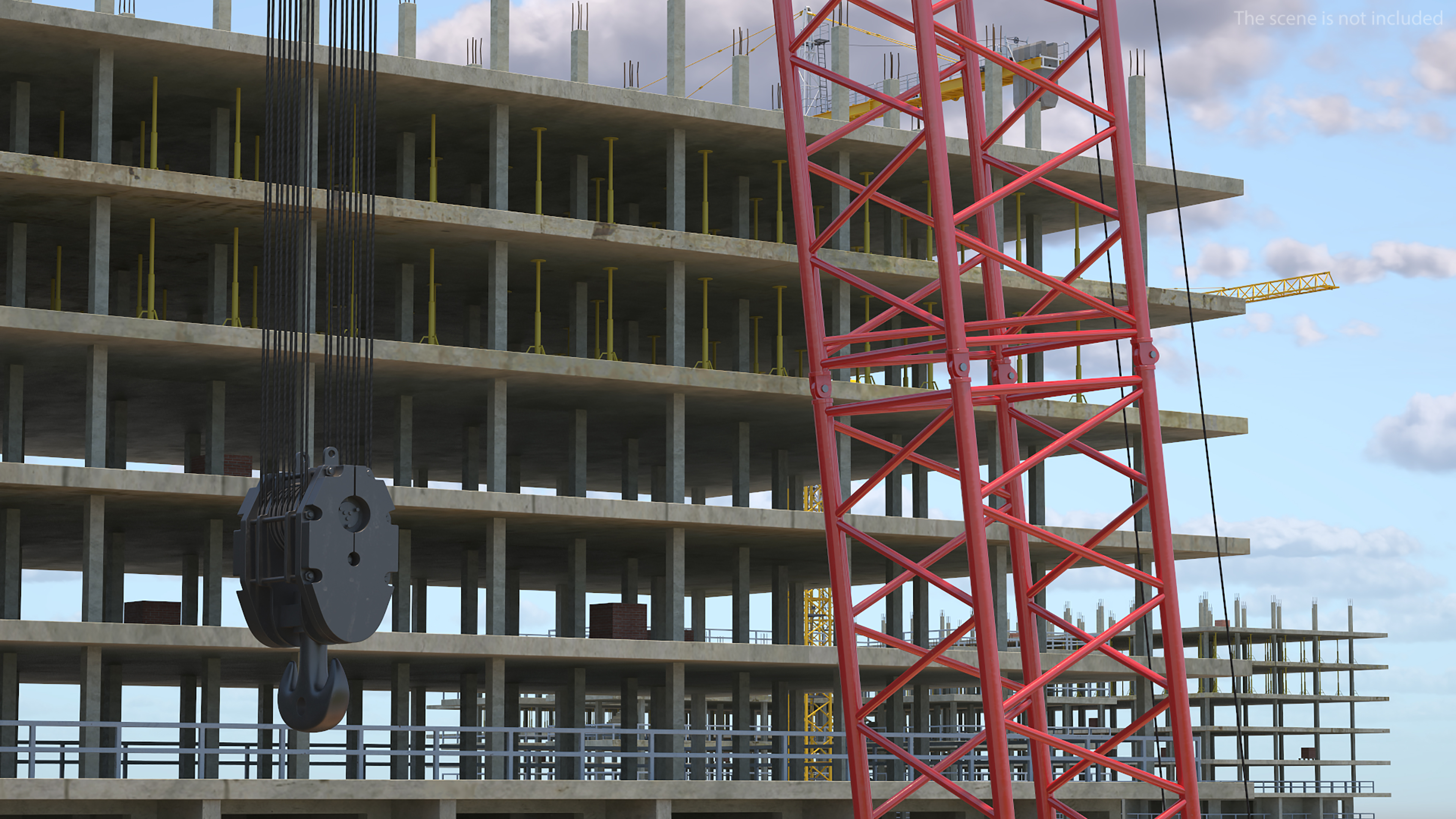 3D model Manitowoc 18000 Crawler Crane Red Rigged