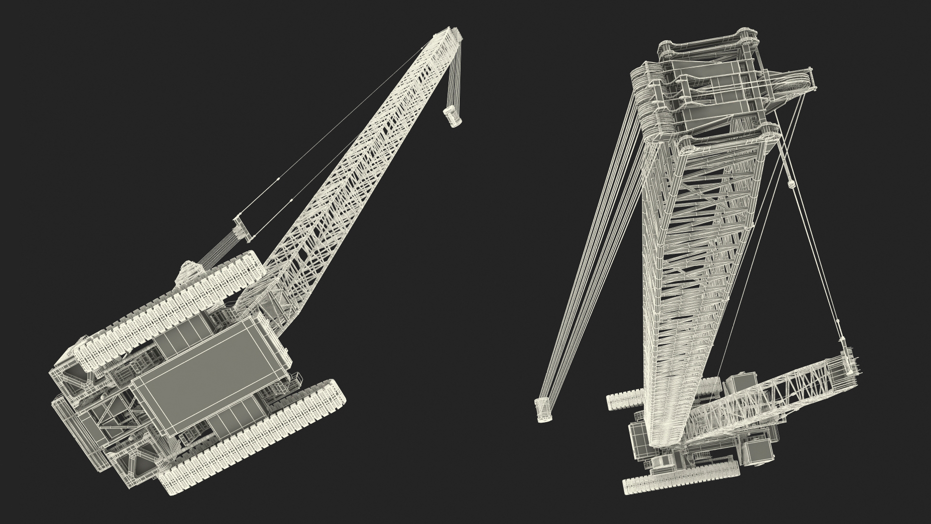 3D model Manitowoc 18000 Crawler Crane Red Rigged