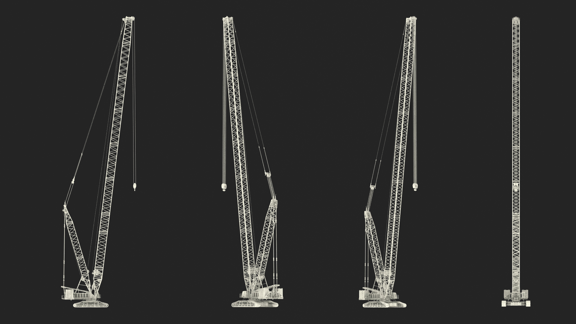 3D model Manitowoc 18000 Crawler Crane Red Rigged