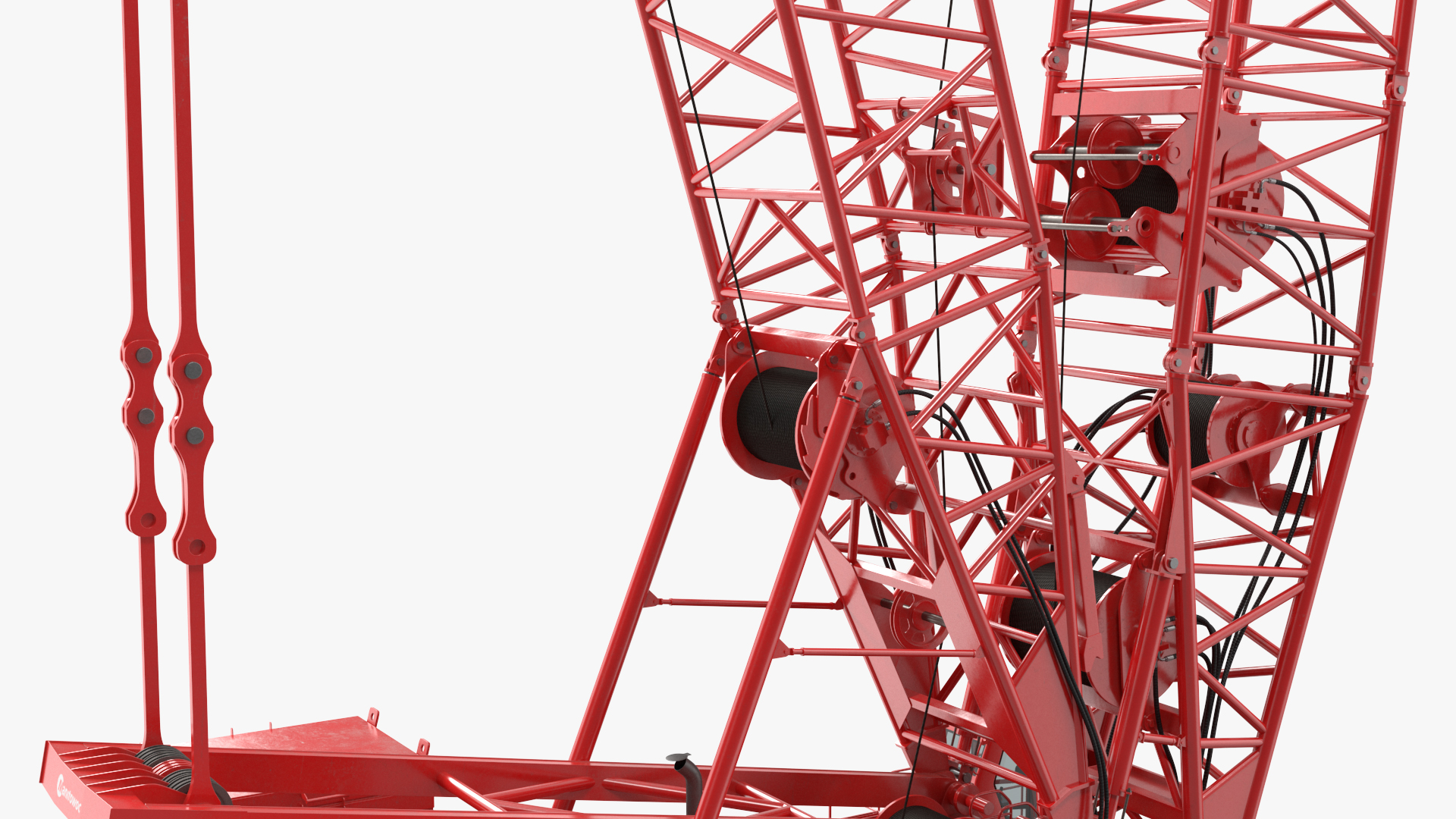 3D model Manitowoc 18000 Crawler Crane Red Rigged