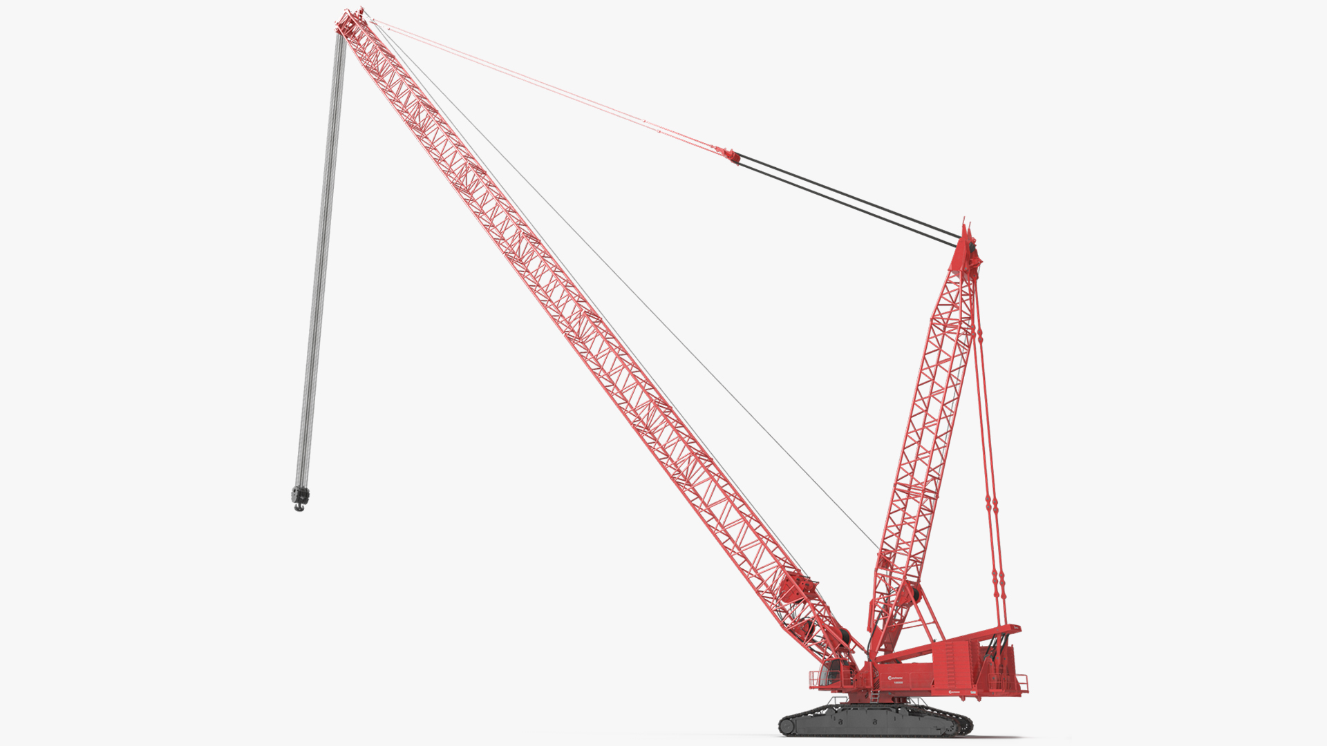 3D model Manitowoc 18000 Crawler Crane Red Rigged