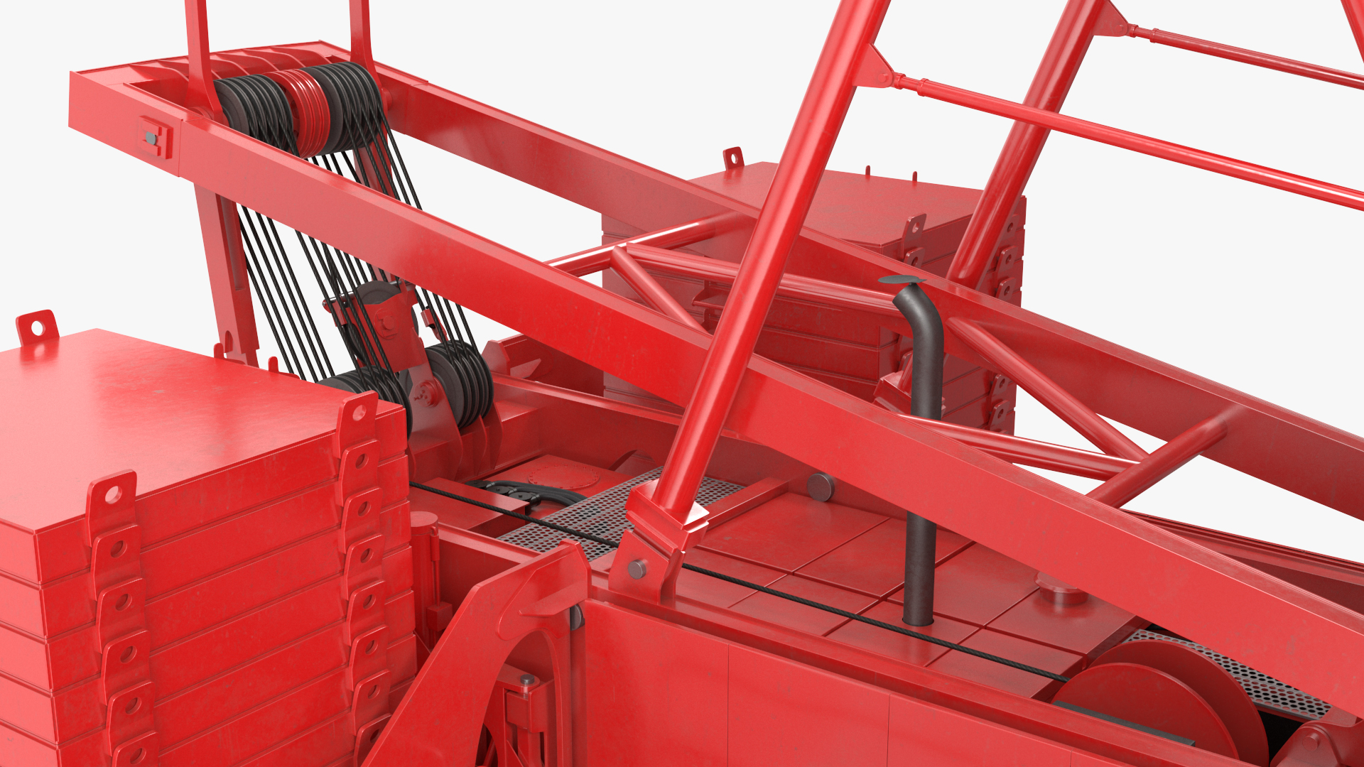 3D model Manitowoc 18000 Crawler Crane Red Rigged