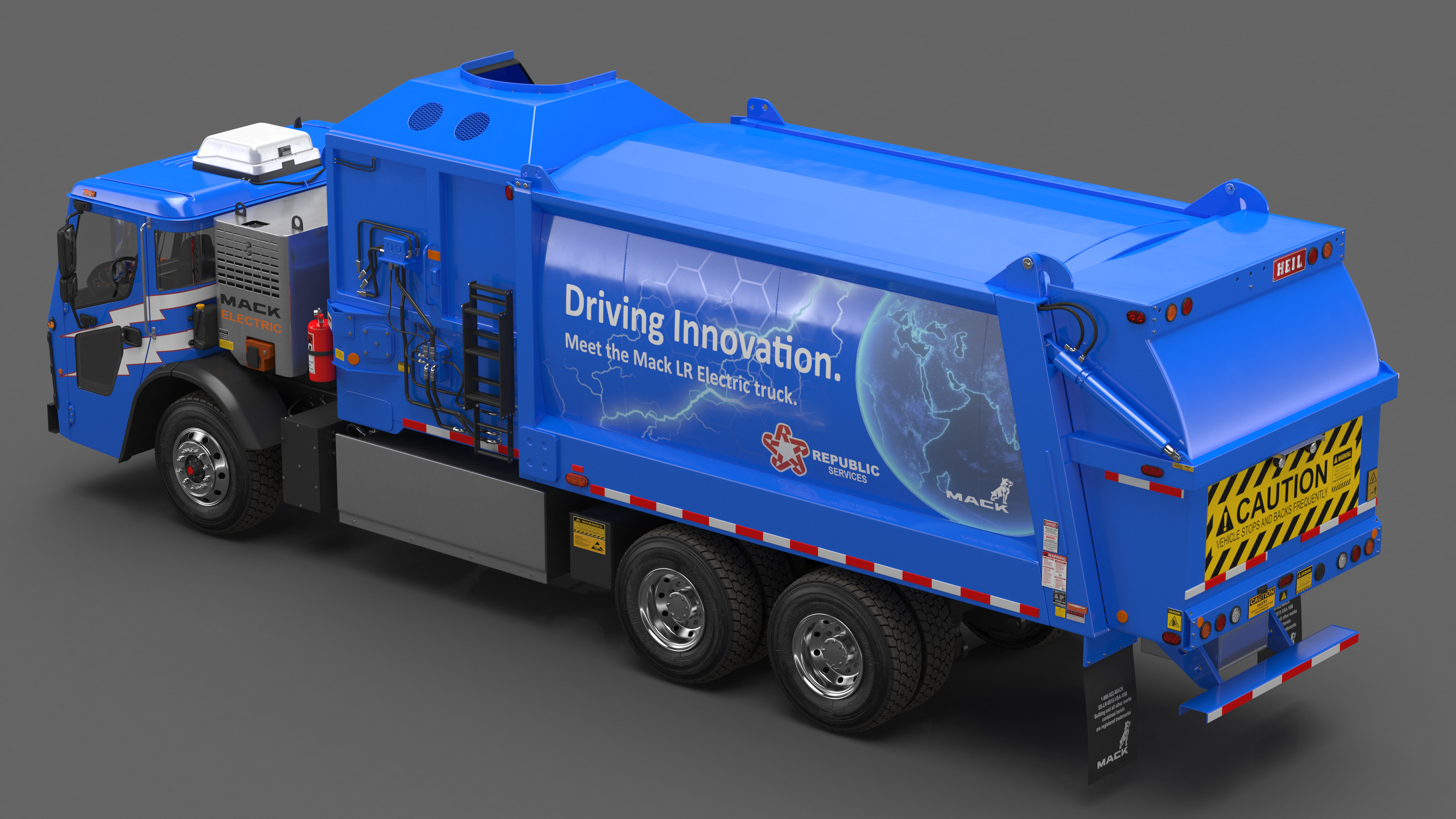 Mack LR Electric Truck Blue 3D