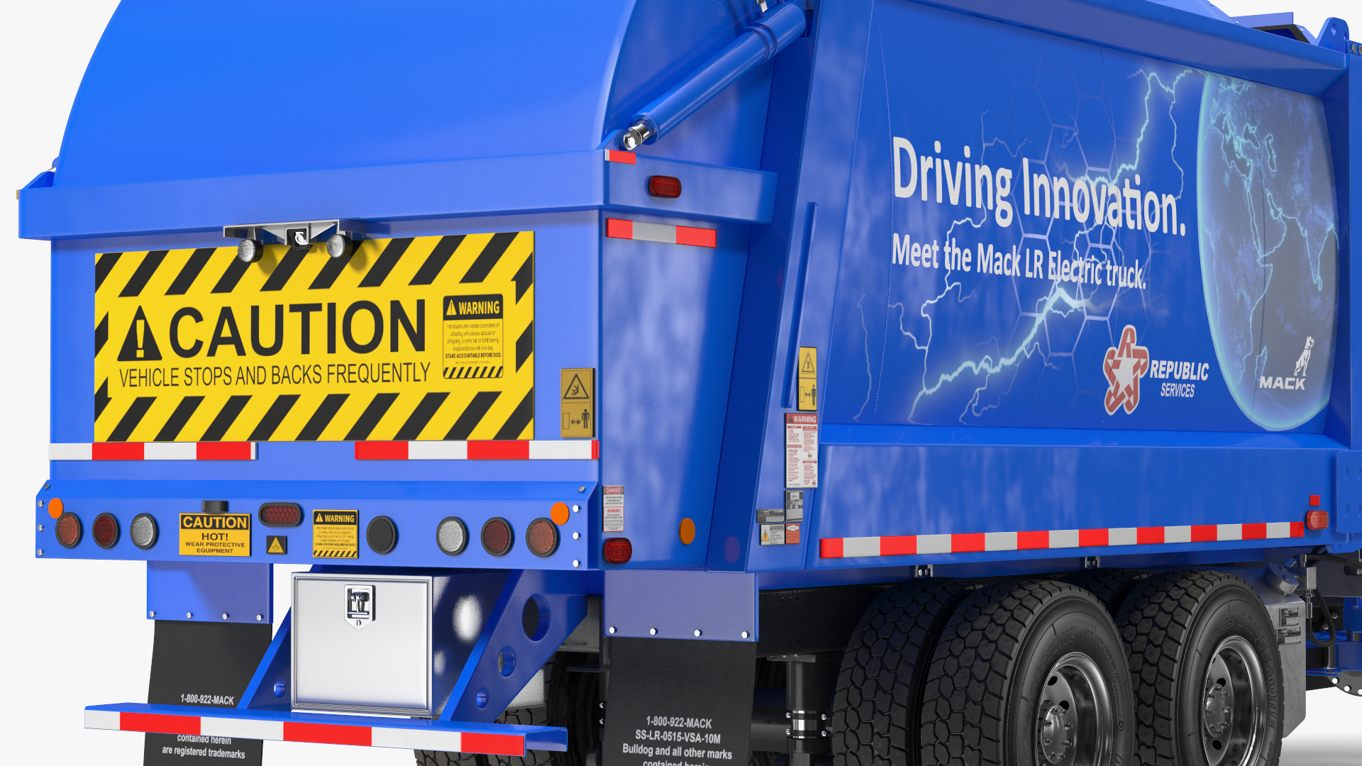 Mack LR Electric Truck Blue 3D