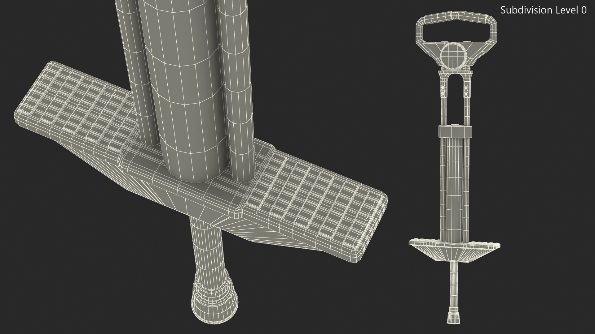 3D model Pogo Stick with Visible Spring