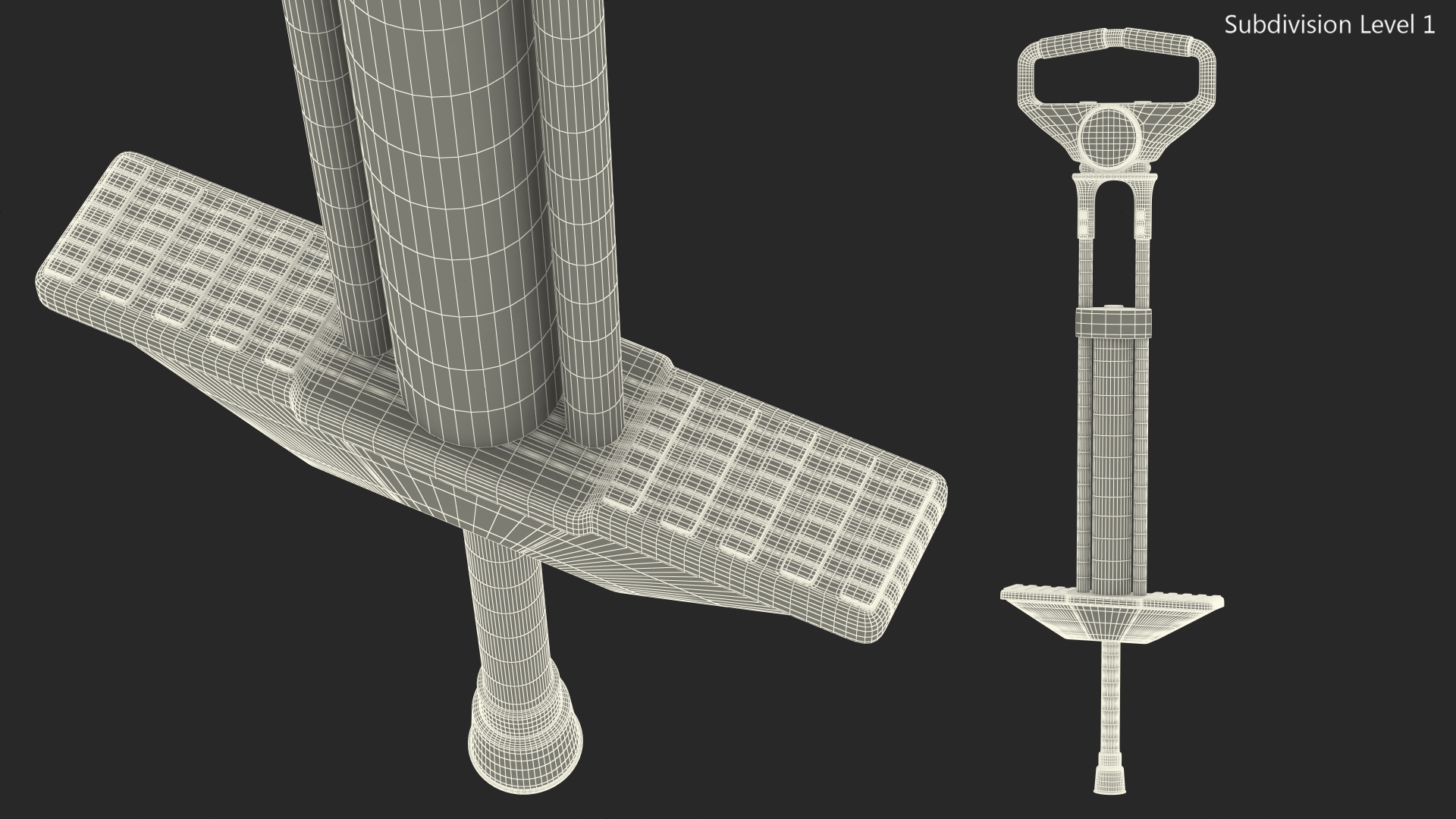 3D model Pogo Stick with Visible Spring