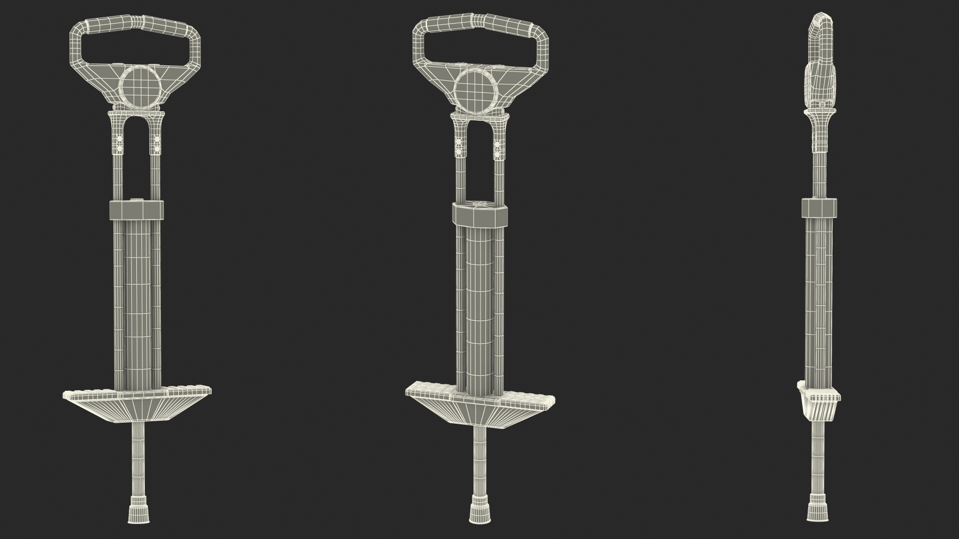 3D model Pogo Stick with Visible Spring