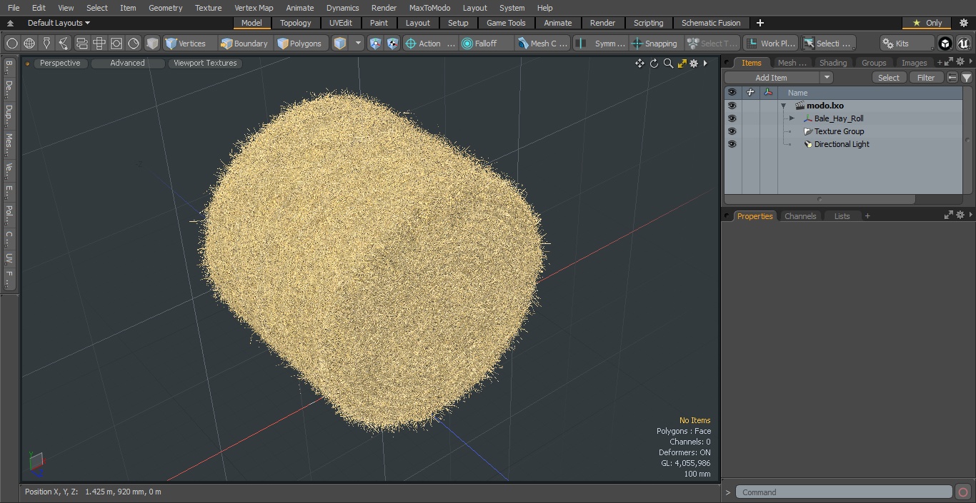 3D Bale Hay Roll model