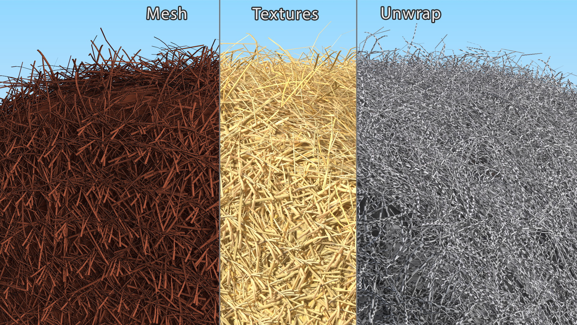 3D Bale Hay Roll model