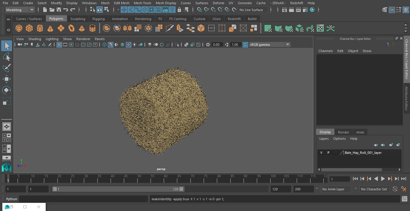 3D Bale Hay Roll model