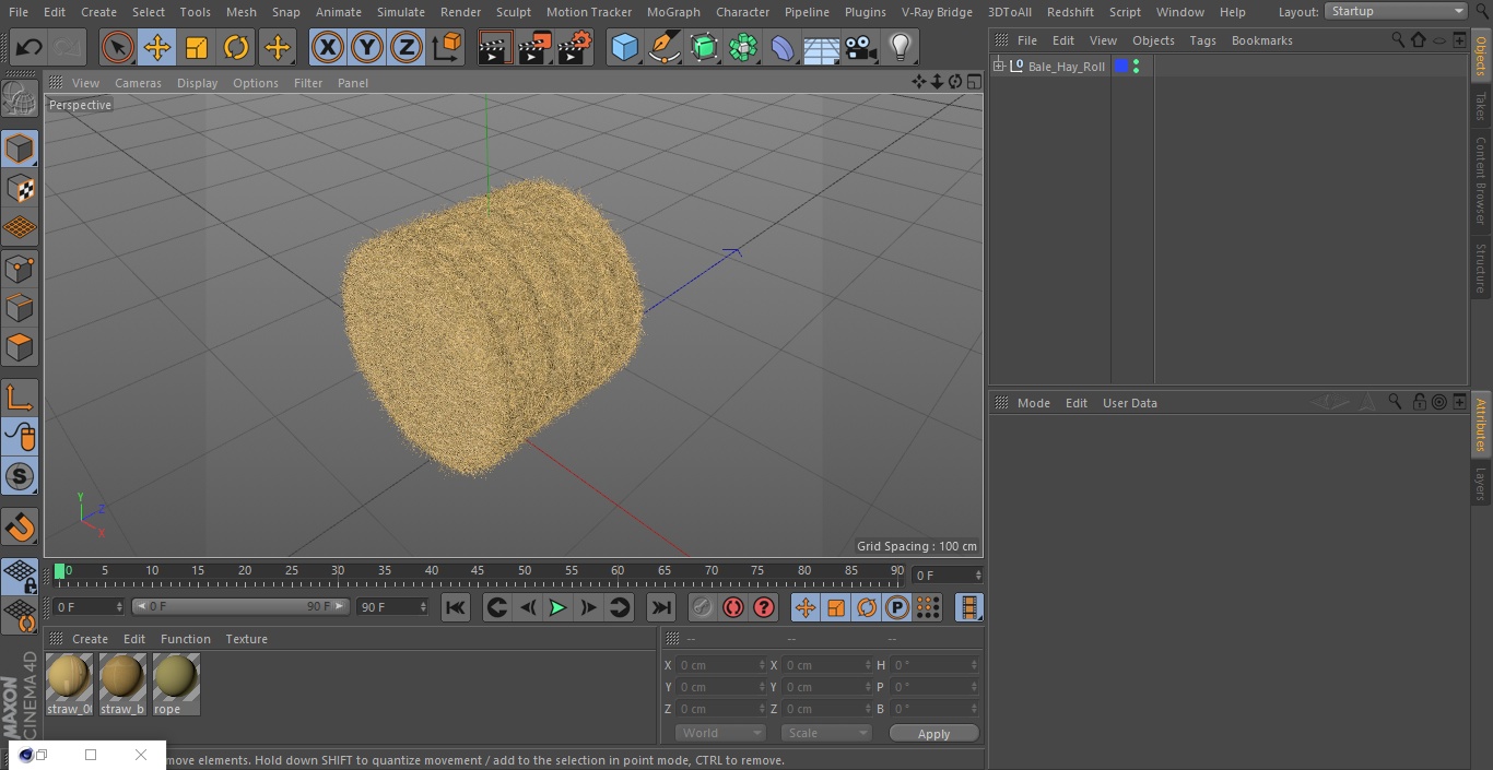 3D Bale Hay Roll model