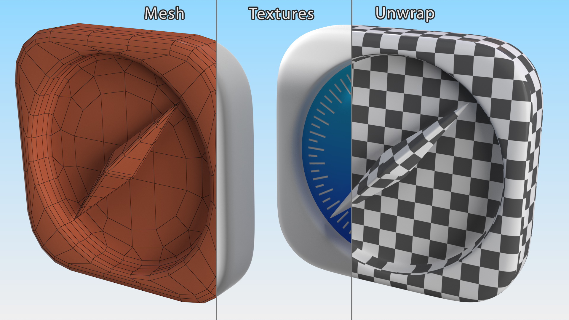 iPhone iOS Safari Icon 3D