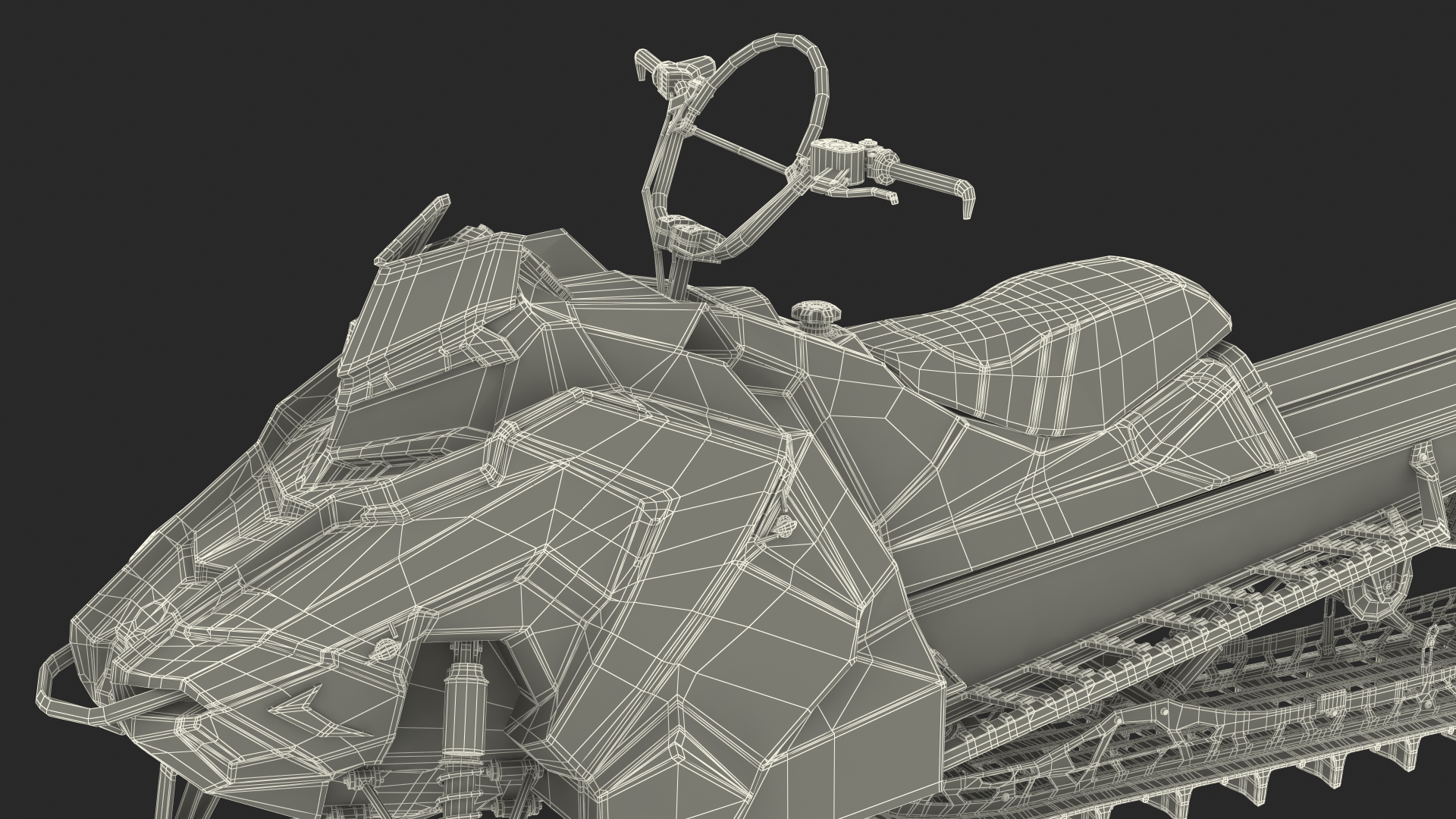 Polaris Snowmobile Black 3D model